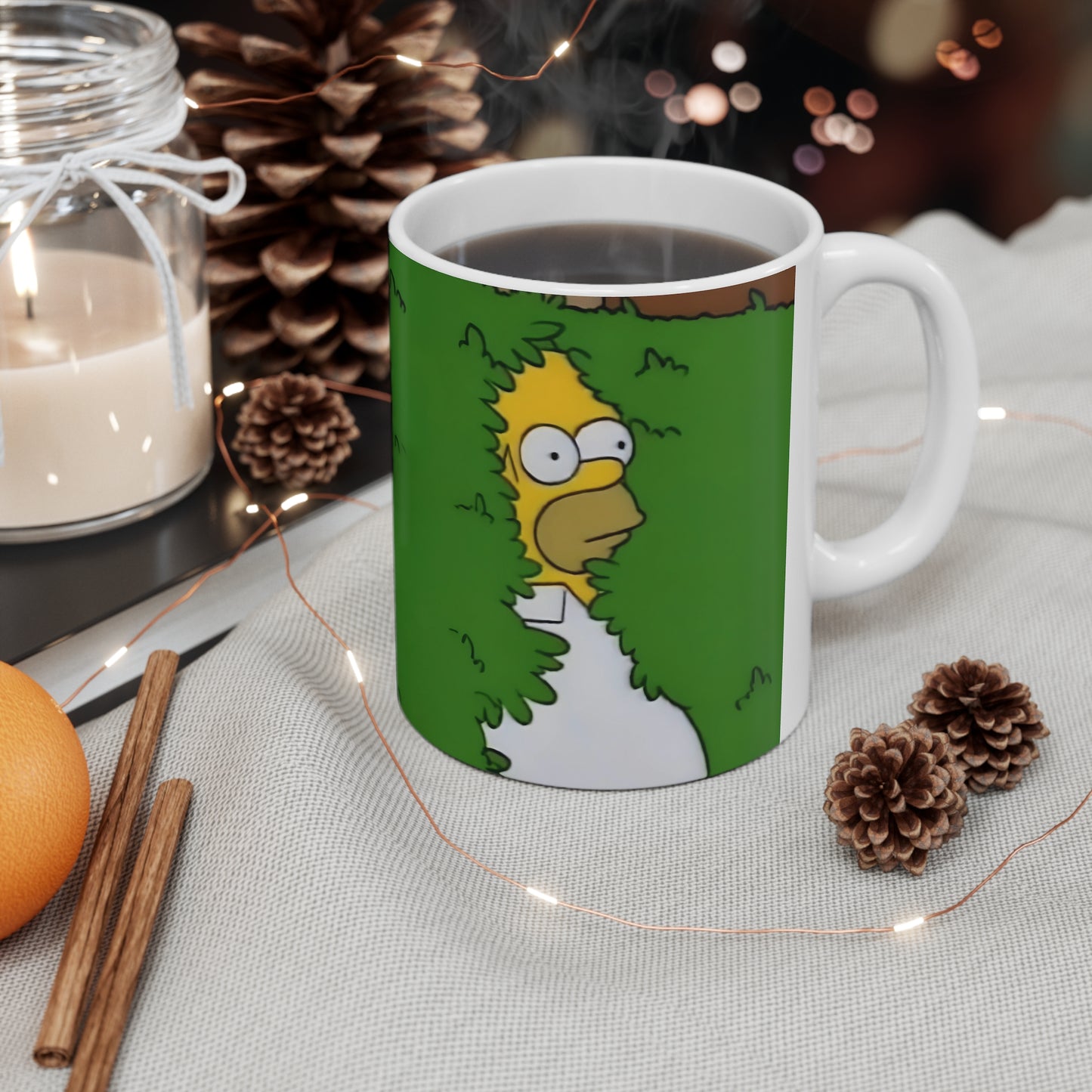Homer Simpson Mug | Homer Backing Into Bush Meme Mug | Funny Mug | The Simpsons | Meme Mug