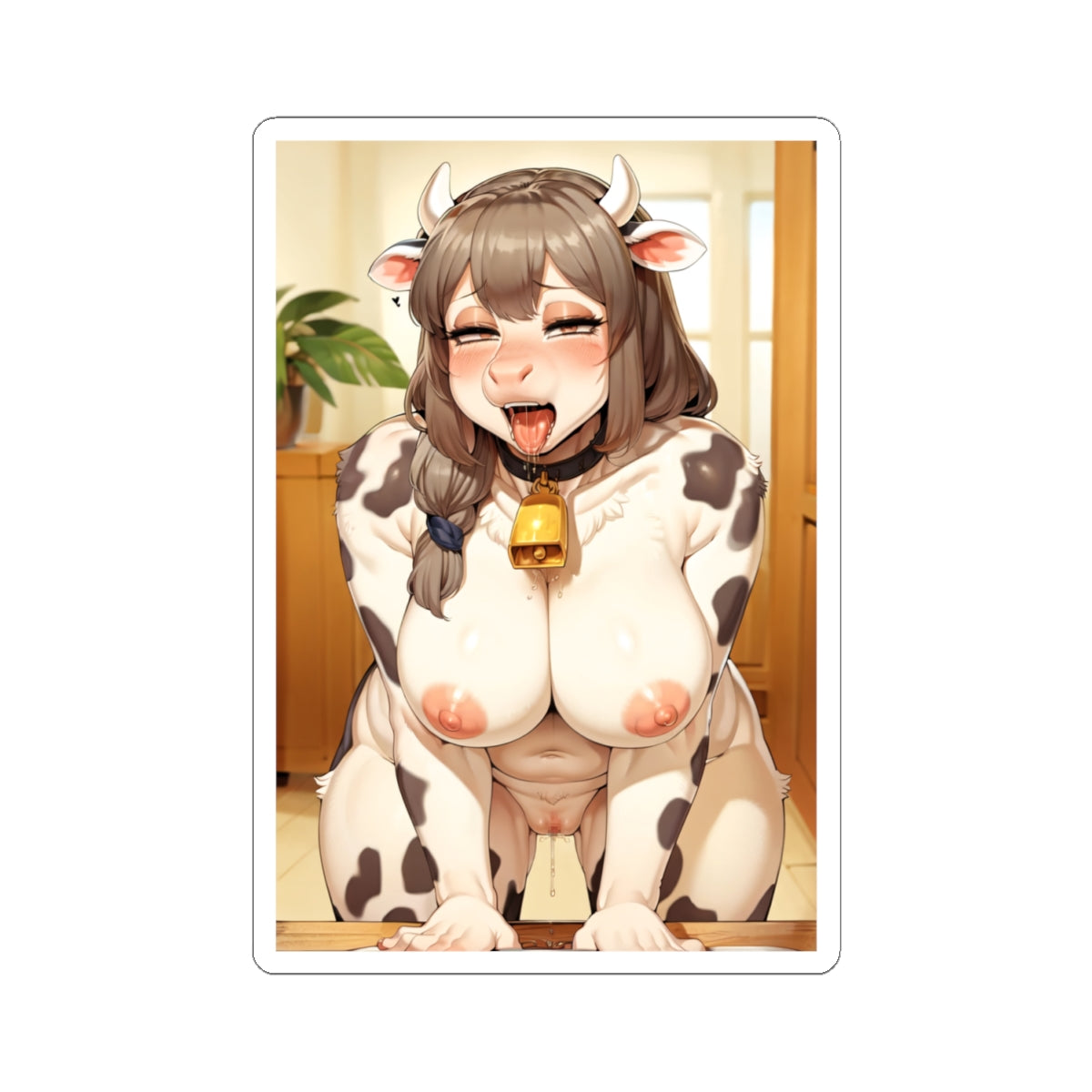 Hucow Hentai Sticker | Milking | Hentai NSFW Sticker | Human Cow Furry