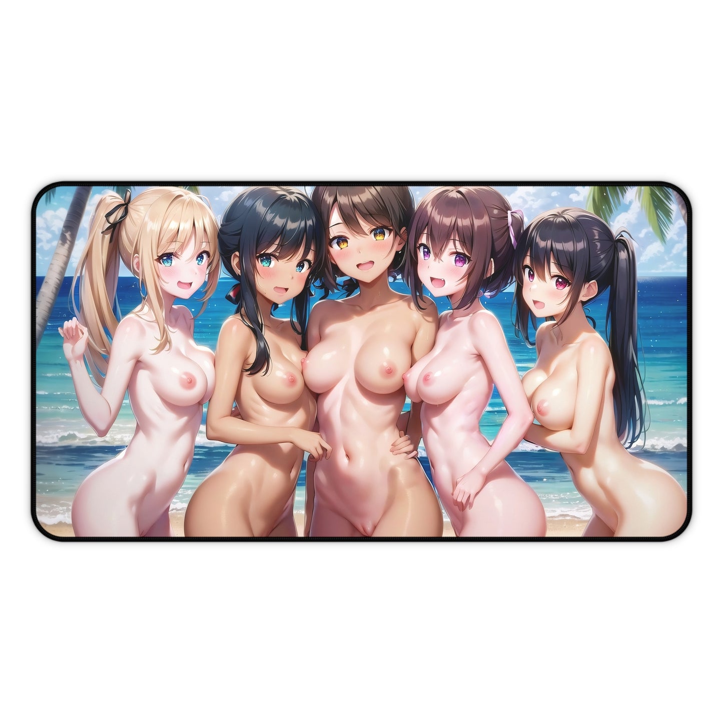 Lewd Anime Mouse Pad | Sexy Girls at the Beach | NSFW | Uncensored Pussy | Tits | Boobs | Naked Anime Girls | Ecchi | Waifu | Otaku | Lewd Desk Mat | Sexy Playmat | Harem