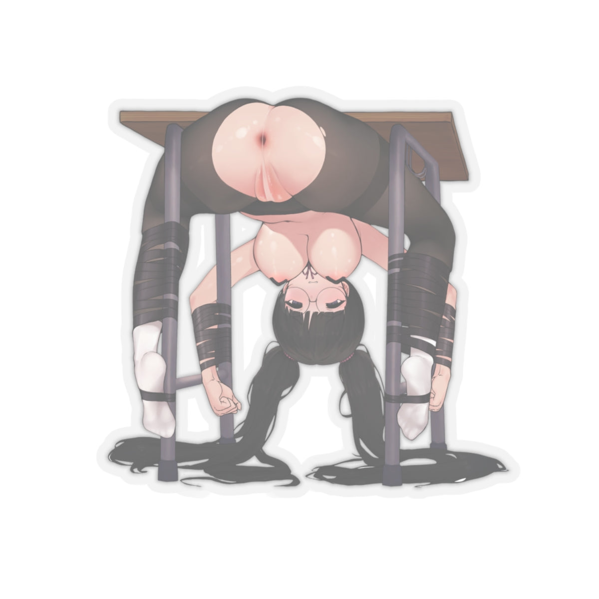 Lewd Anime Girl Sticker | Hentai Sticker | Lewd | Rule 34 | Otaku | Waifu | Constrained | Bondage | Cum Dump | Nipple Piercing | BDSM | Slave | Rayasi