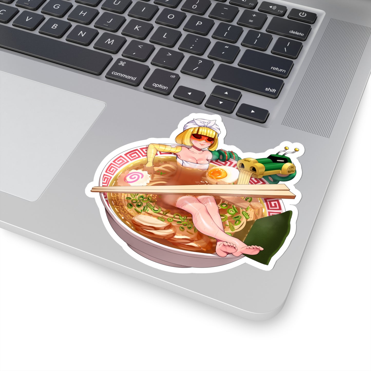 Sexy Min Min Sticker | Ramen Bowl | Funny Anime Sticker | Kiss-Cut Sticker | Arms | Noodles | Sexy Anime Sticker | Lewd Anime Sticker | Otaku | Waifu | Ramen | Food | Bath | Funny