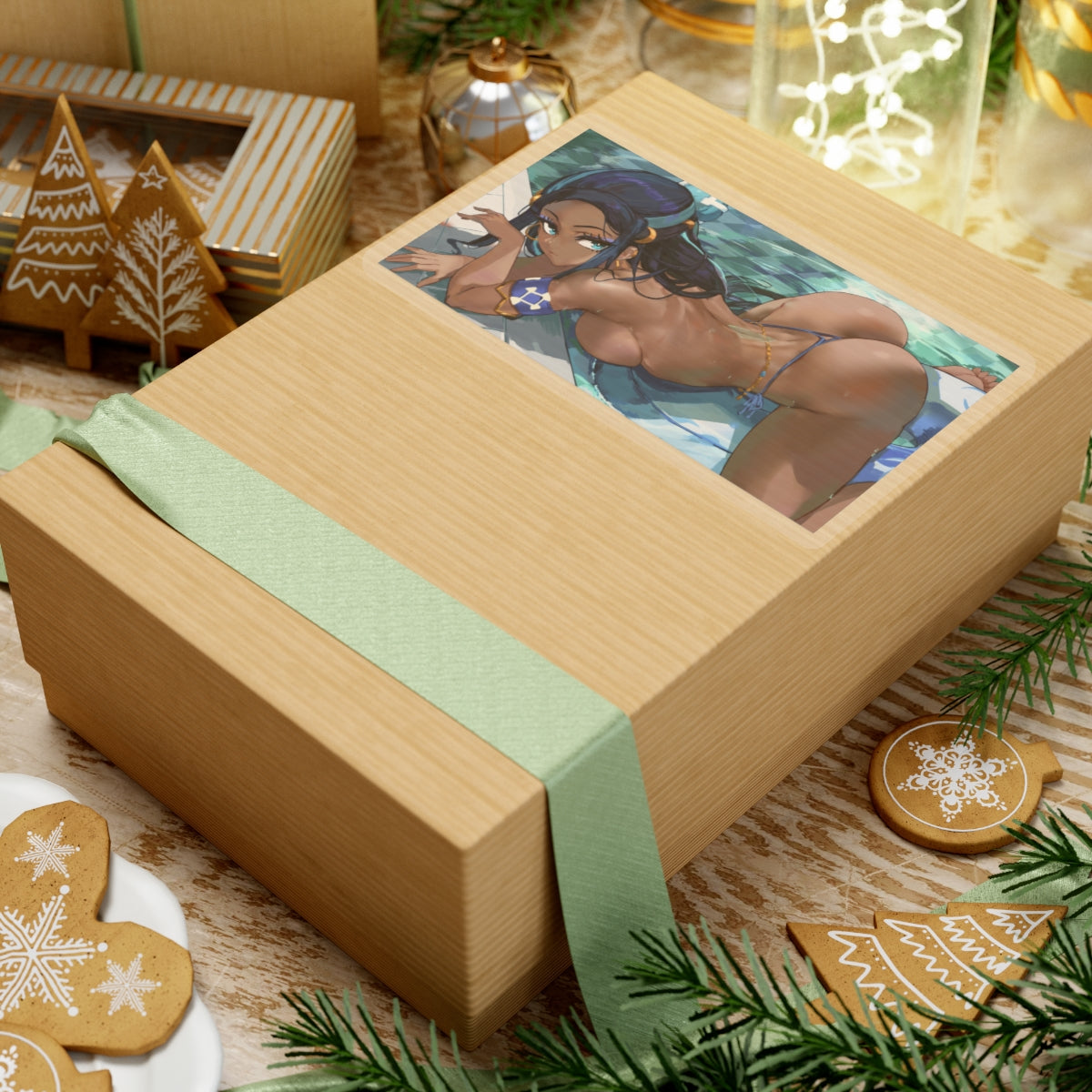 Hentai Sticker | Ebony | Hentai NSFW Sticker | Ecchi | Pool | Brown skin