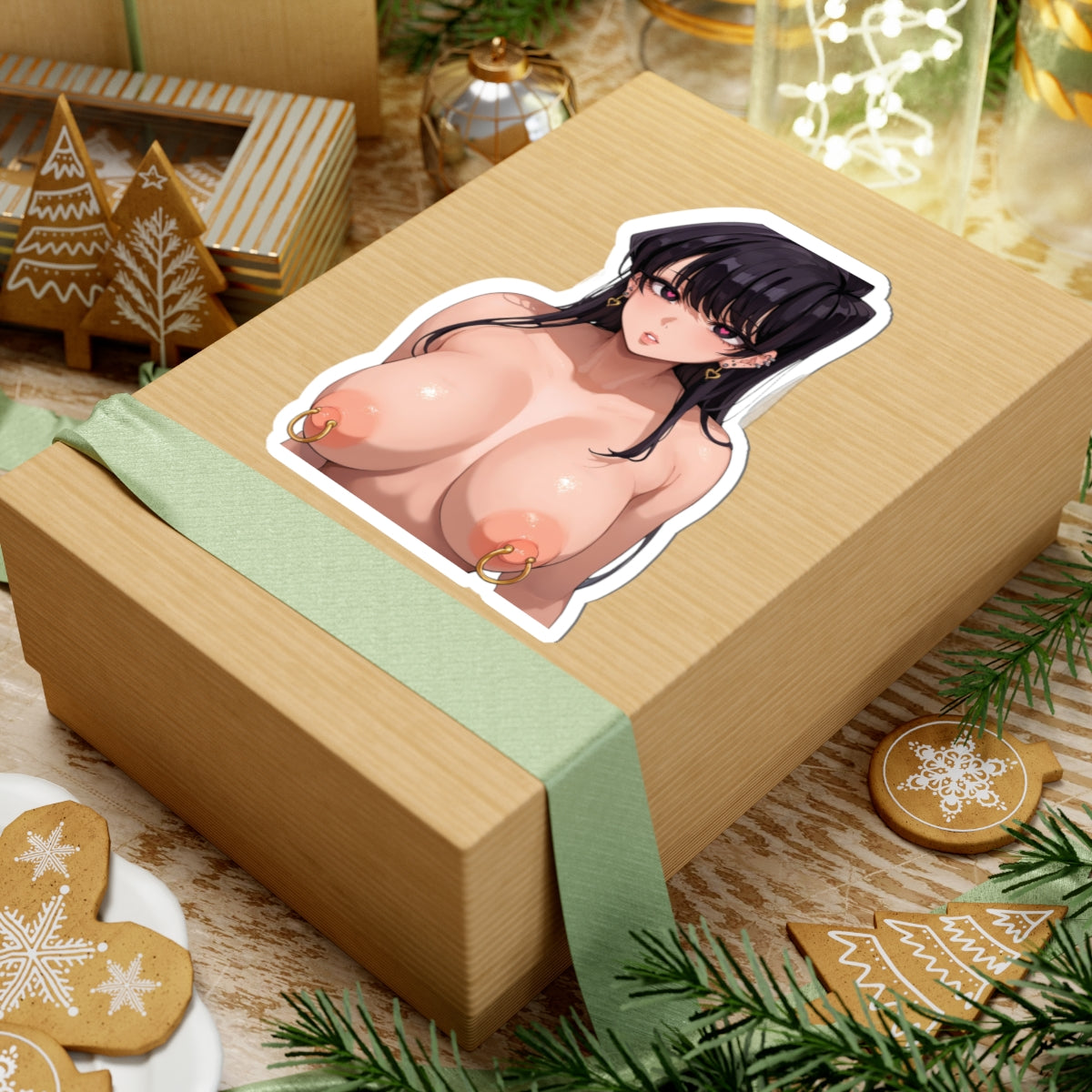 Hentai Sticker | Kiss-Cut Sticker | Komi | Nipple Piercings | Oppai