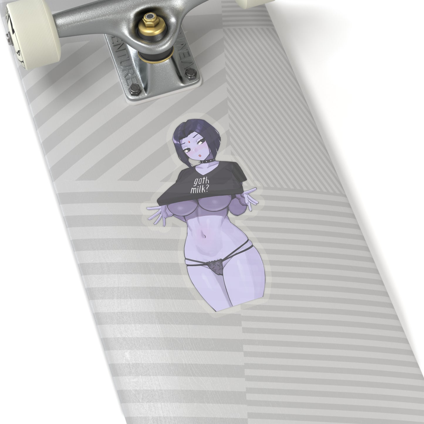 Lewd Raven Sticker | Goth Milk | Kiss-Cut Sticker | Sexy Raven Sticker | Sexy Anime Sticker | Lewd Anime Sticker | Otaku | Waifu