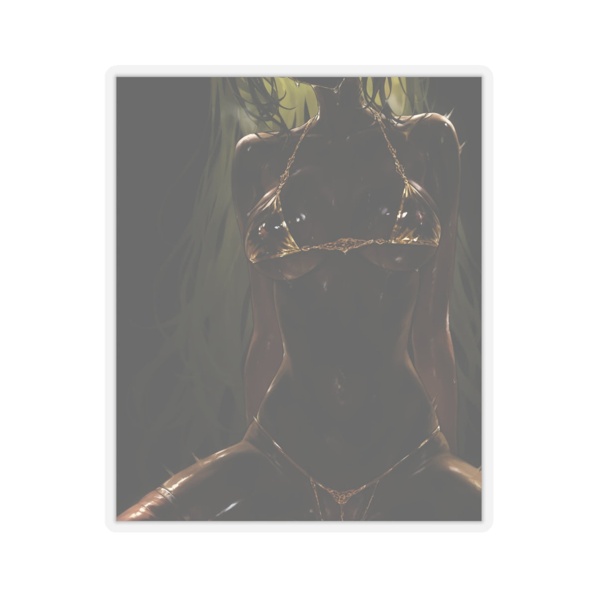 Sexy Waifu Sticker | Black | Hentai | Oppai