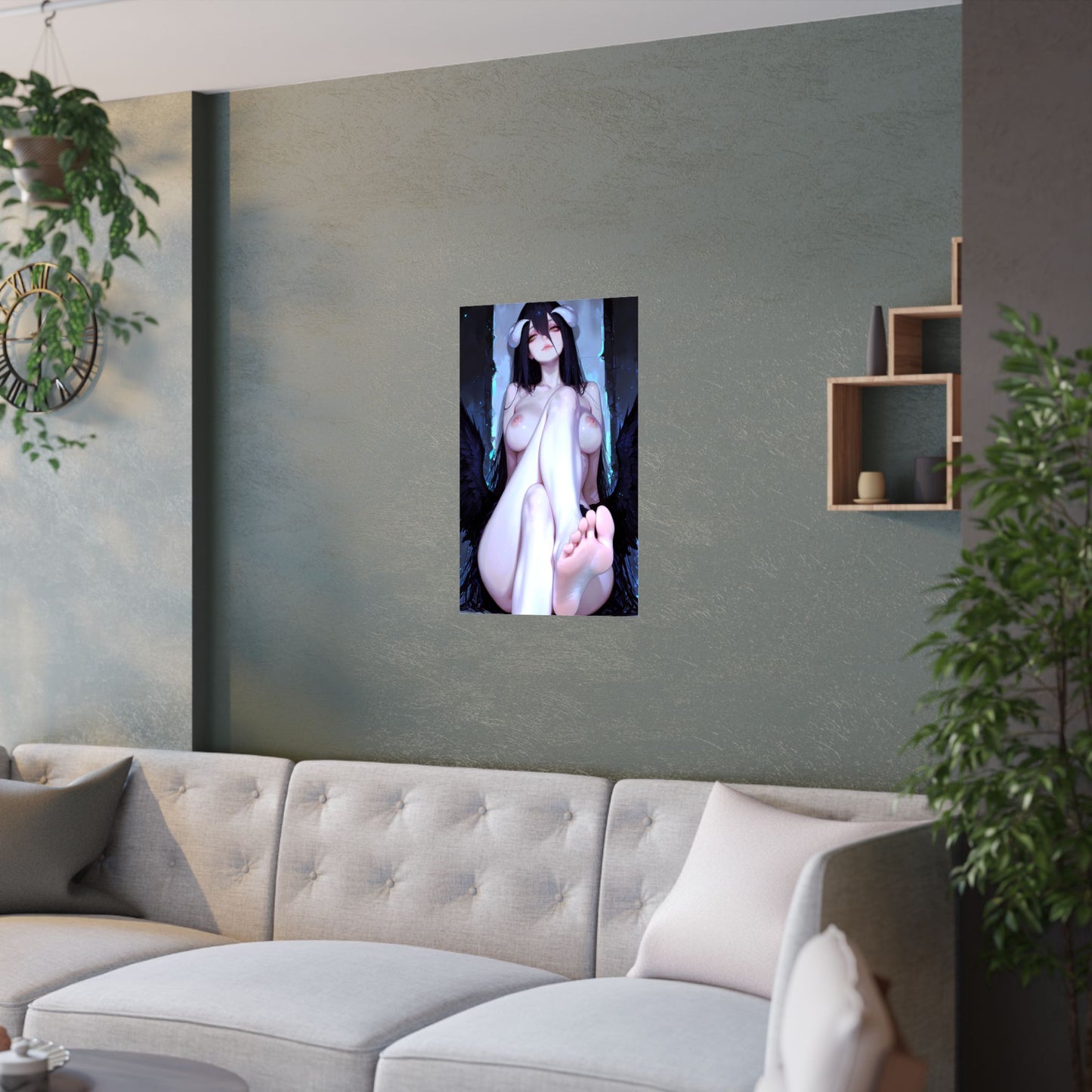 Sexy Waifu Poster | Ecchi | Albedo | Feet | Succubus | Foot Fetish