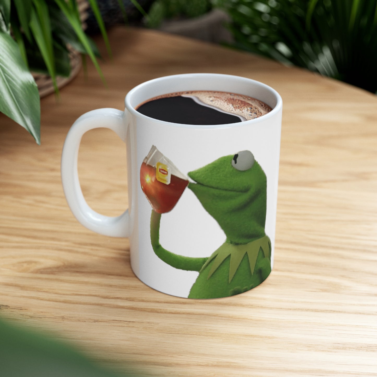 Kermit The Frog Meme Mug | None Of My Business Meme Mug | Funny Mug | Tea Sipping Kermit | Meme Mug | Kermit Drinking Tea