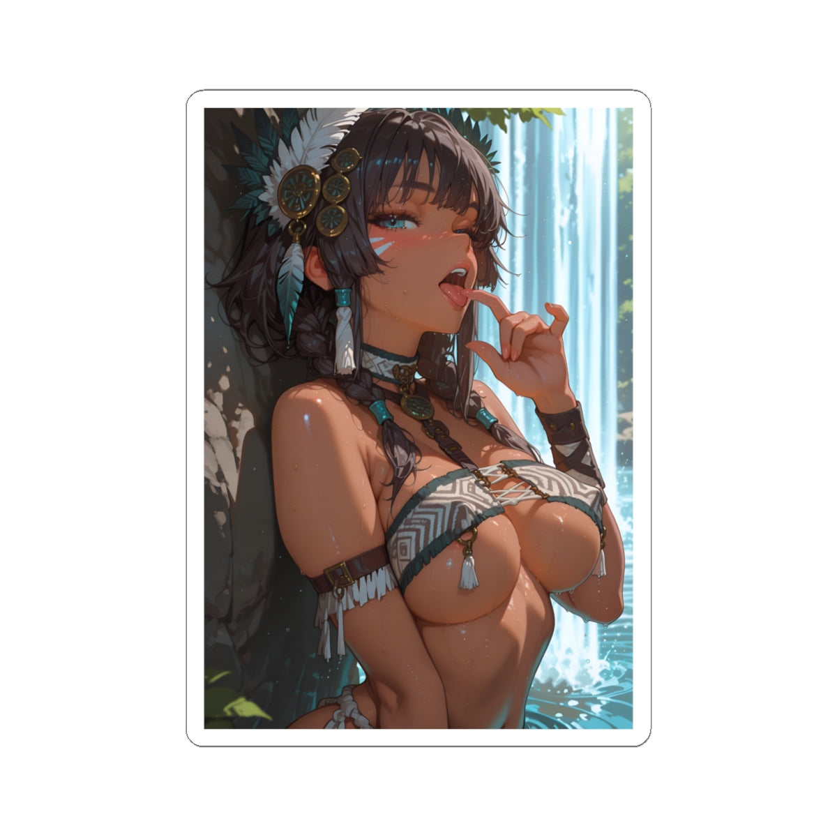 Waifu Sticker | Yuri | Hentai | Oppai | Ebony | Latina | Native American | Brown Skin
