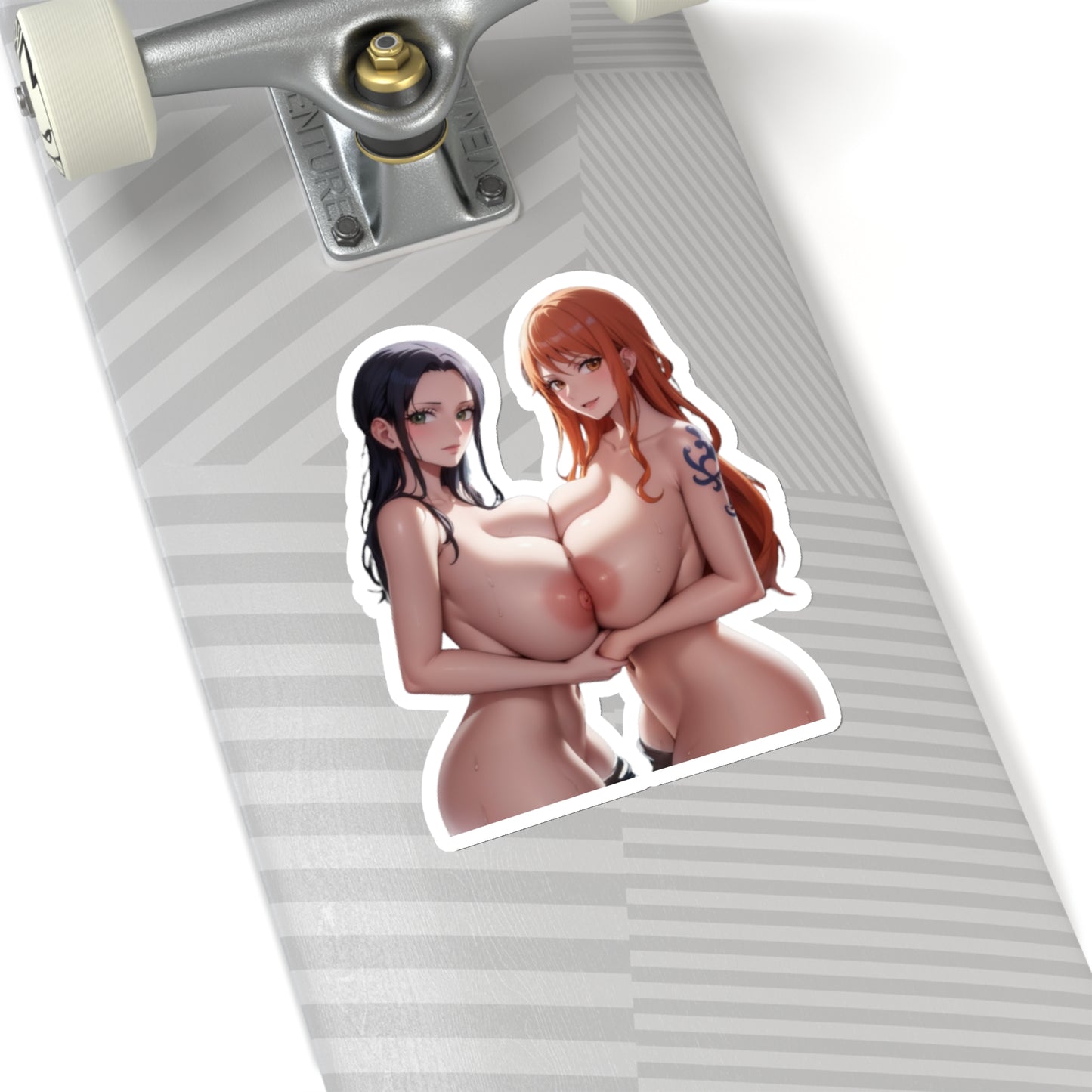 Lewd Nami And Robin Sticker | Huge Tits | Boobs Pressed Together | Yuri | Lesbian | Lewd Anime Sticker | Sexy Anime Sticker | Big Boobs