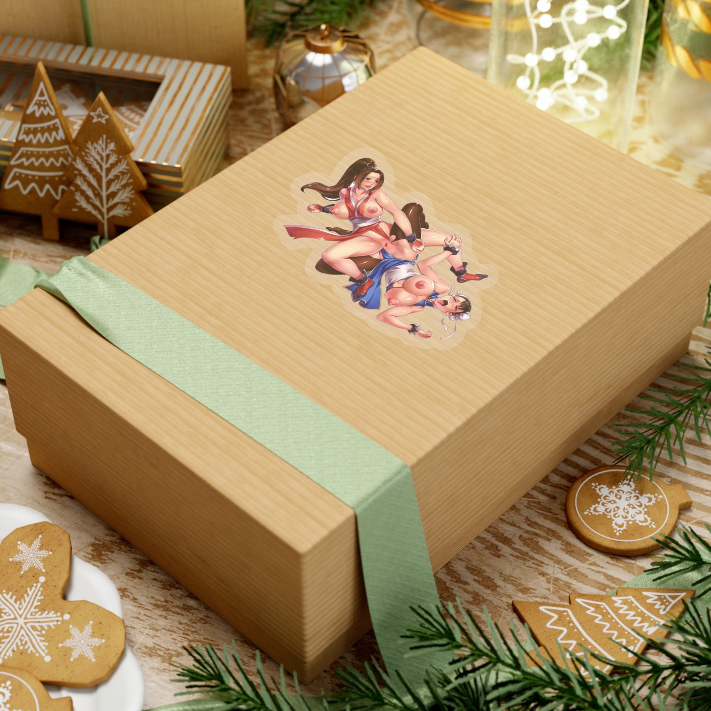 Lewd Chun-Li And Mai Shiranui Sticker | Scissoring | Lesbian | Yuri | Streetfighter Sticker | Uncensored Anime | Lewd Anime Sticker | Tits | Boobs | King Of Fighters | Sexy Anime Sticker | Nami