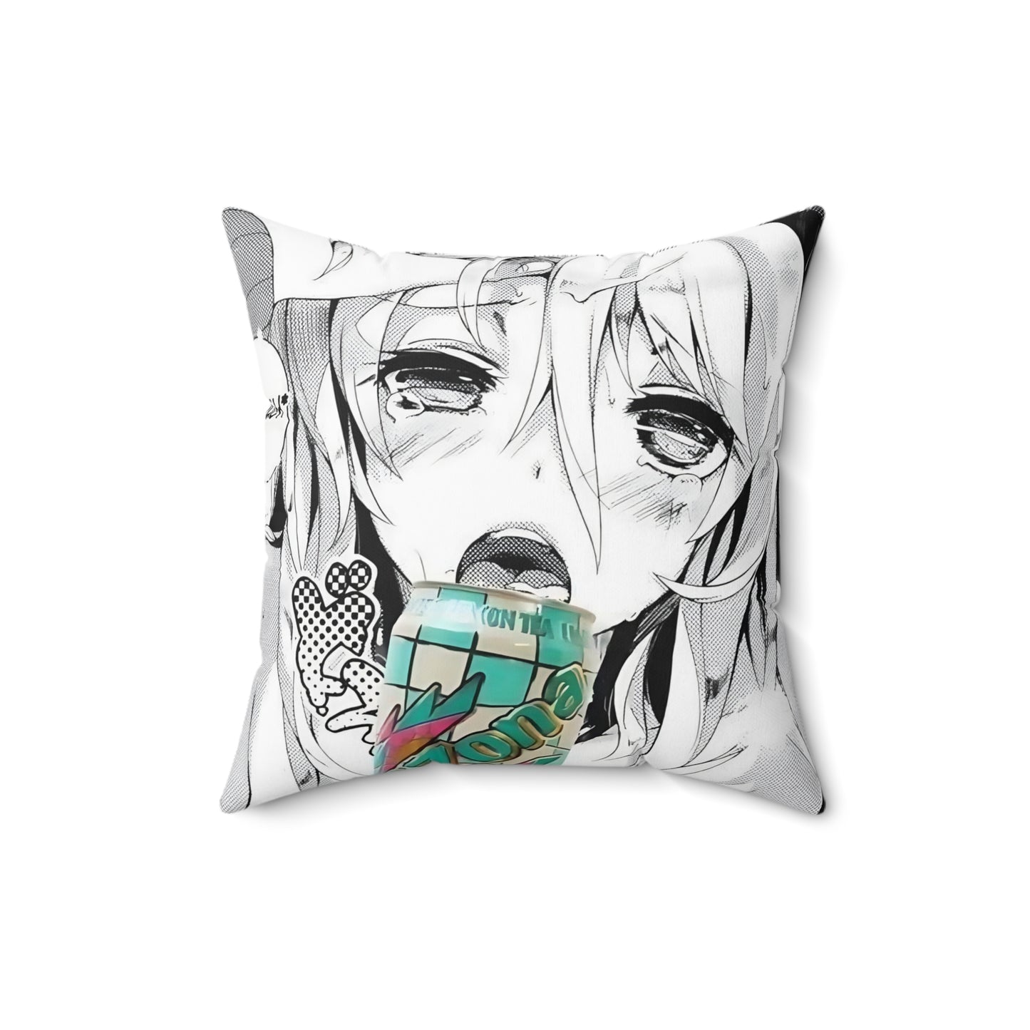 Ahegao Face Pillow | Ahegao Square Pillow | Funny Anime Pillow | Gift For Otaku | Gift For Waifu | Gift For Anime Lover