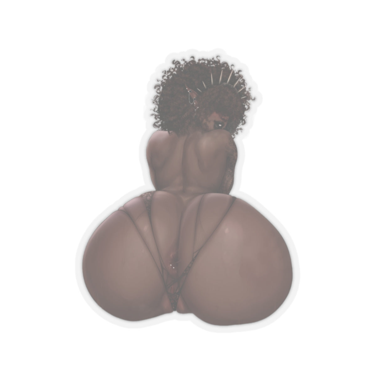 Thicc Ass Sticker | Ebony | Black Girl | Bubble Butt | Big Booty | Sexy Anime Sticker | Lewd Sticker | Lewd Anime Sticker | Sexy Waifu Sticker