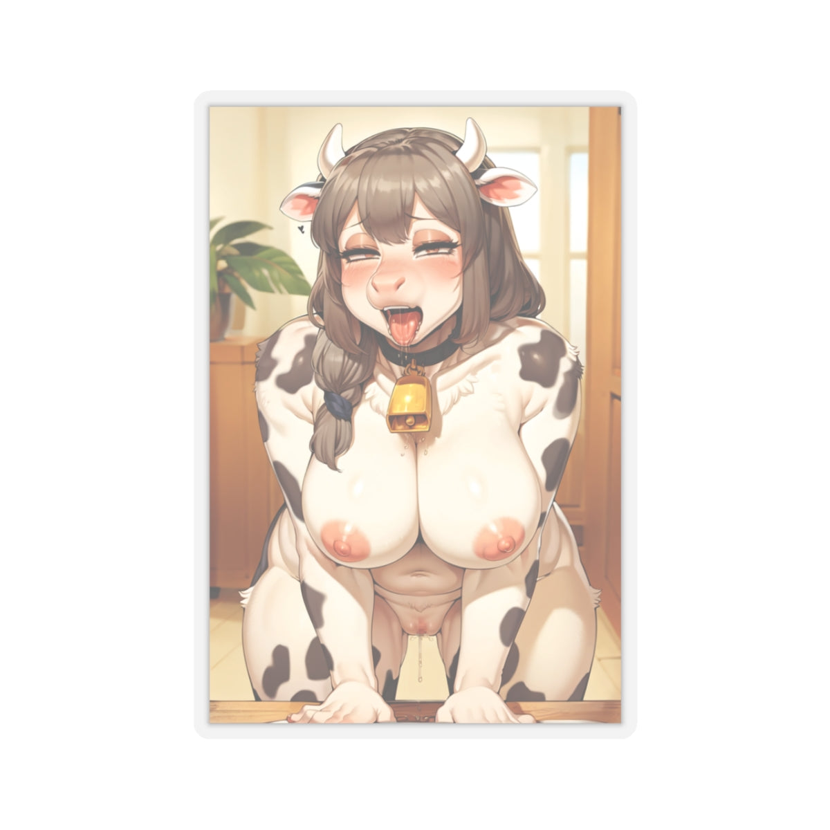 Hucow Hentai Sticker | Milking | Hentai NSFW Sticker | Human Cow Furry