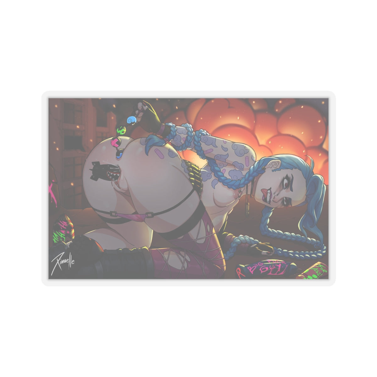 Sexy Jinx Sticker | Anal Beads | Lewd Sticker | Lewd Anime Sticker | Hentai Sticker | Anal Plug | Anus | Anal