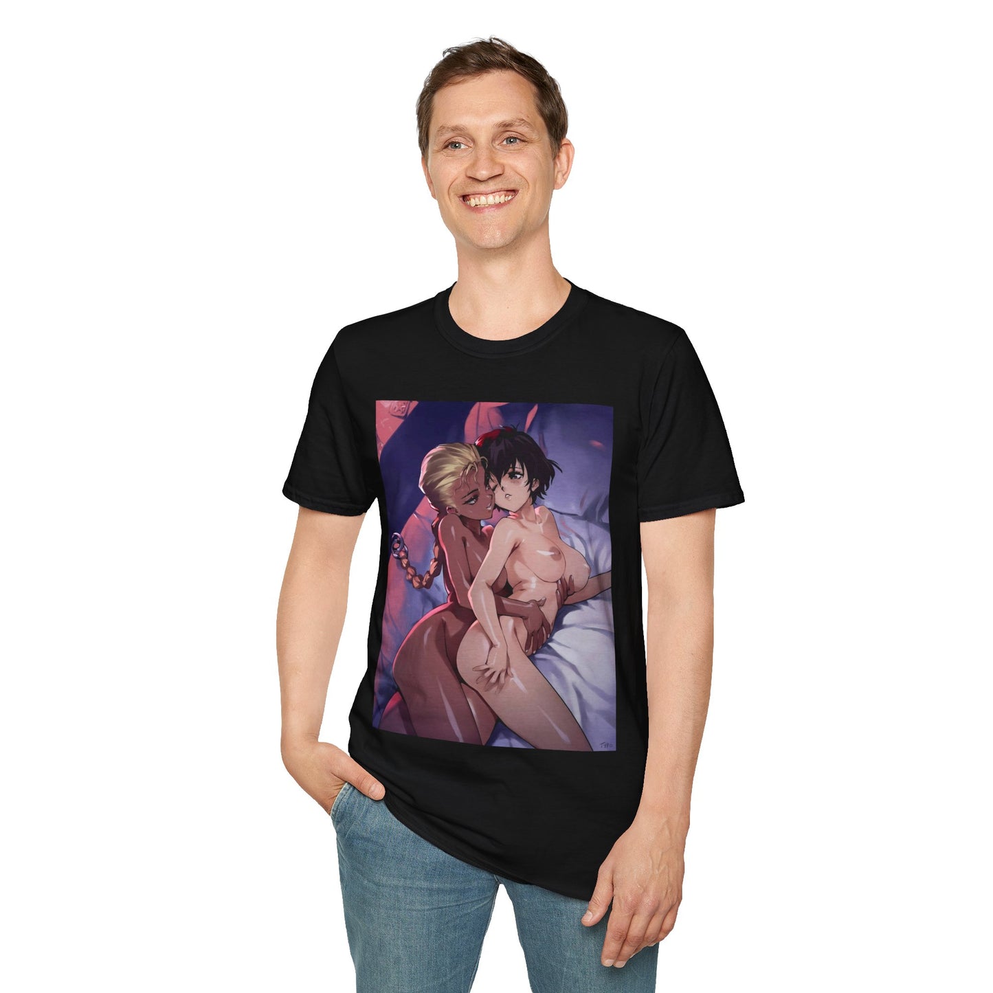 Yuri Girls T-shirt | Anime T-Shirt | Retro Anime | Ecchi | Waifu | Otaku | Beautiful | Ebony
