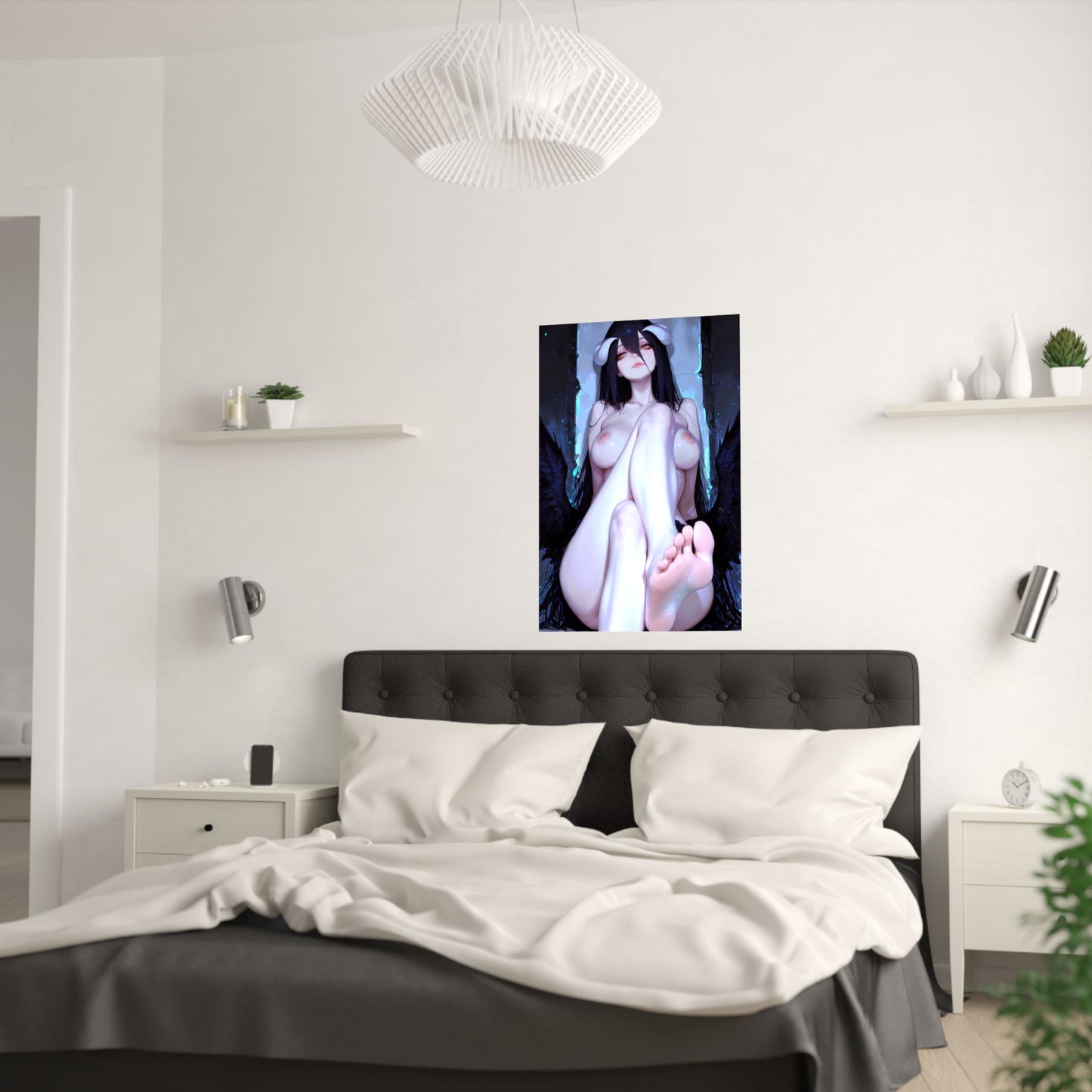 Sexy Waifu Poster | Ecchi | Albedo | Feet | Succubus | Foot Fetish