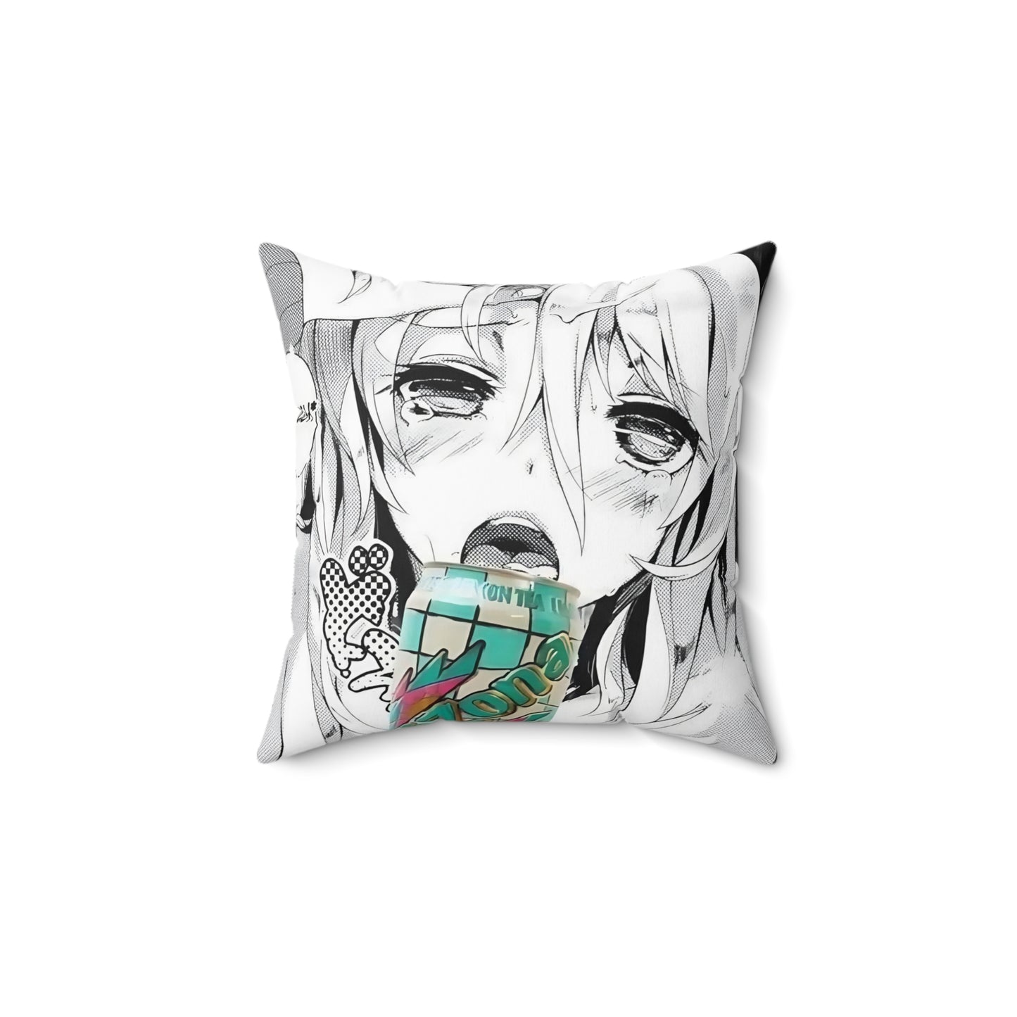 Ahegao Face Pillow | Ahegao Square Pillow | Funny Anime Pillow | Gift For Otaku | Gift For Waifu | Gift For Anime Lover