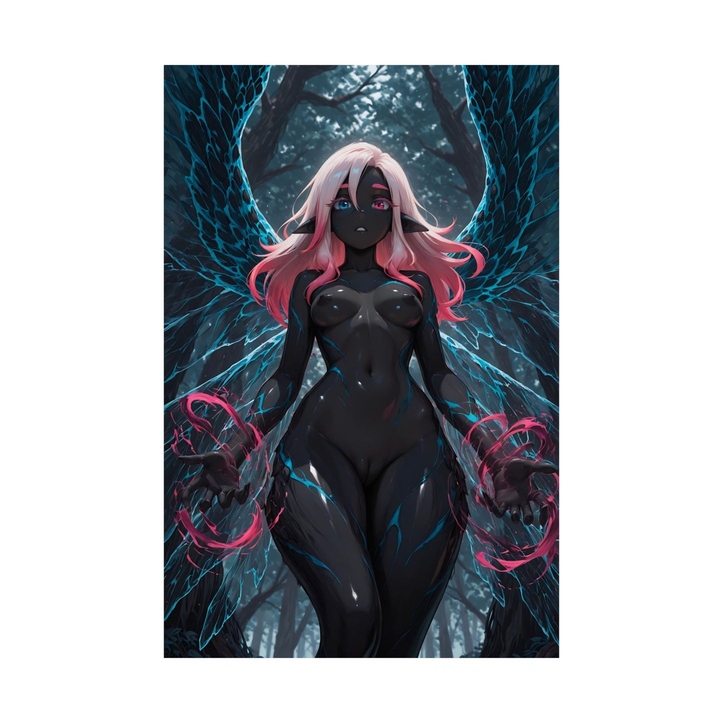 Lewd Waifu Poster | Dark Elf Girl | Sexy Poster | Erotic | Ecchi Poster | Monster Girl Nude