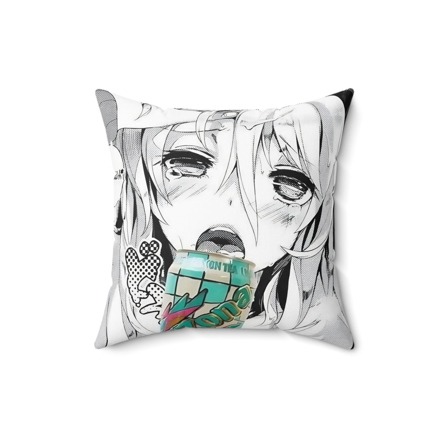 Ahegao Face Pillow | Ahegao Square Pillow | Funny Anime Pillow | Gift For Otaku | Gift For Waifu | Gift For Anime Lover