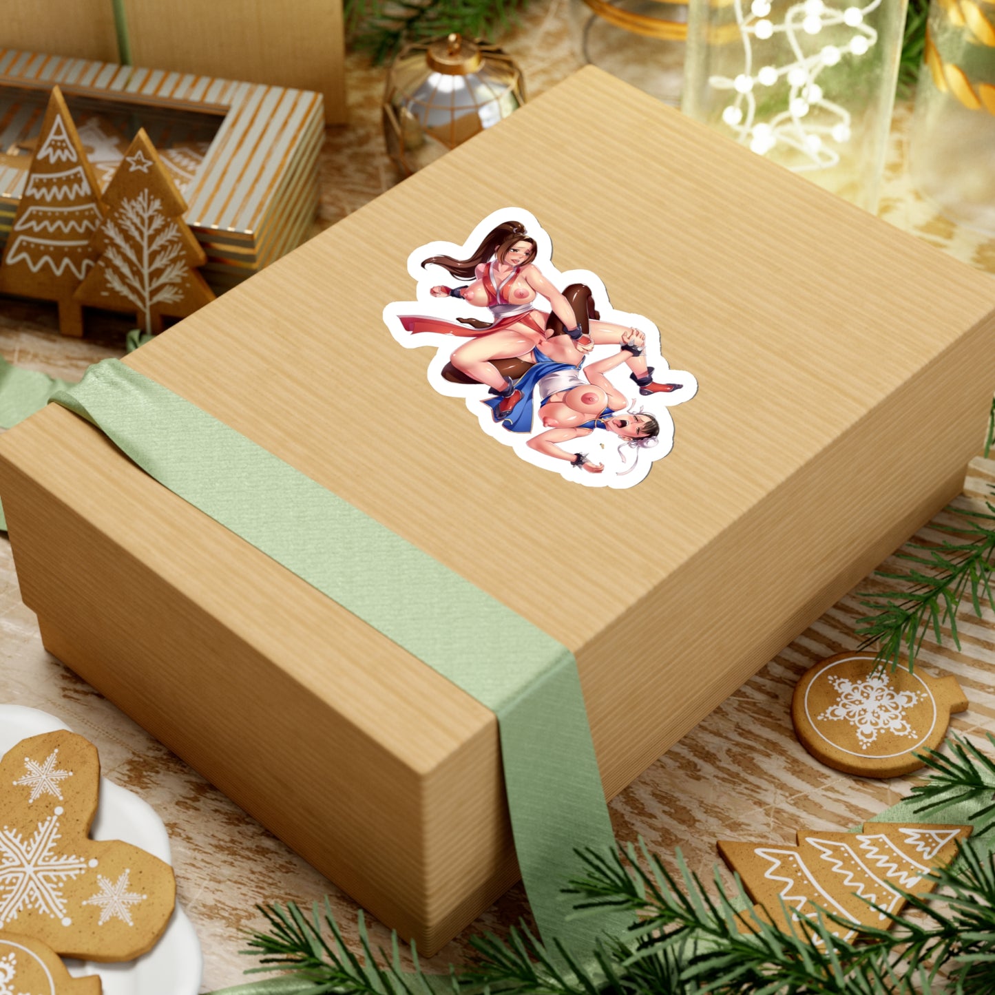 Lewd Chun-Li And Mai Shiranui Sticker | Scissoring | Lesbian | Yuri | Streetfighter Sticker | Uncensored Anime | Lewd Anime Sticker | Tits | Boobs | King Of Fighters | Sexy Anime Sticker | Nami