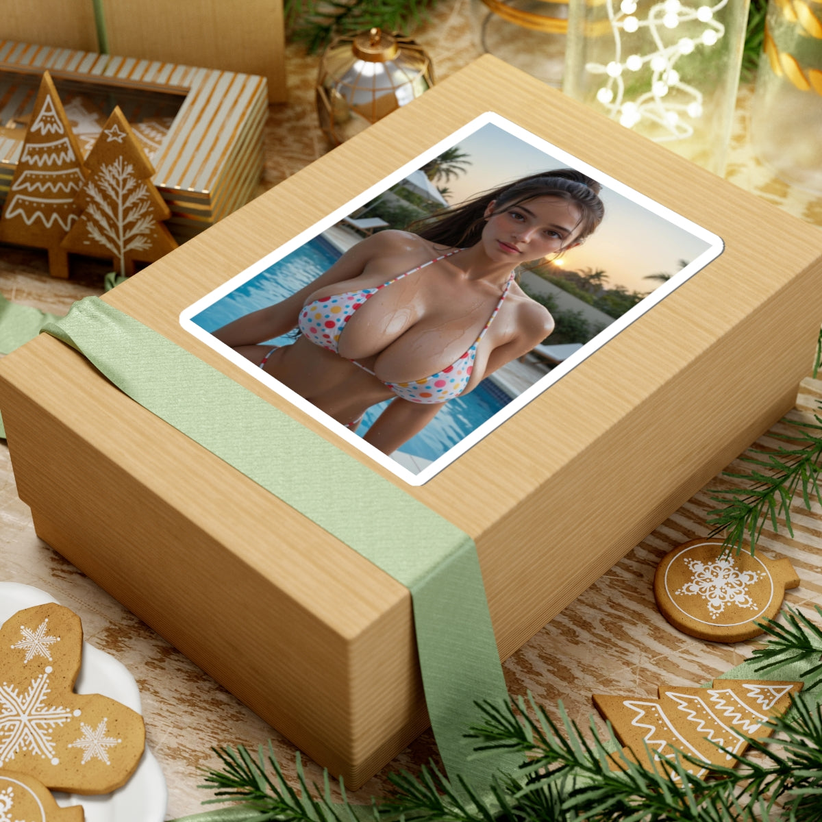 Sexy Girl Sticker | Big Boobs | Hentai NSFW Sticker | Bikini Pool
