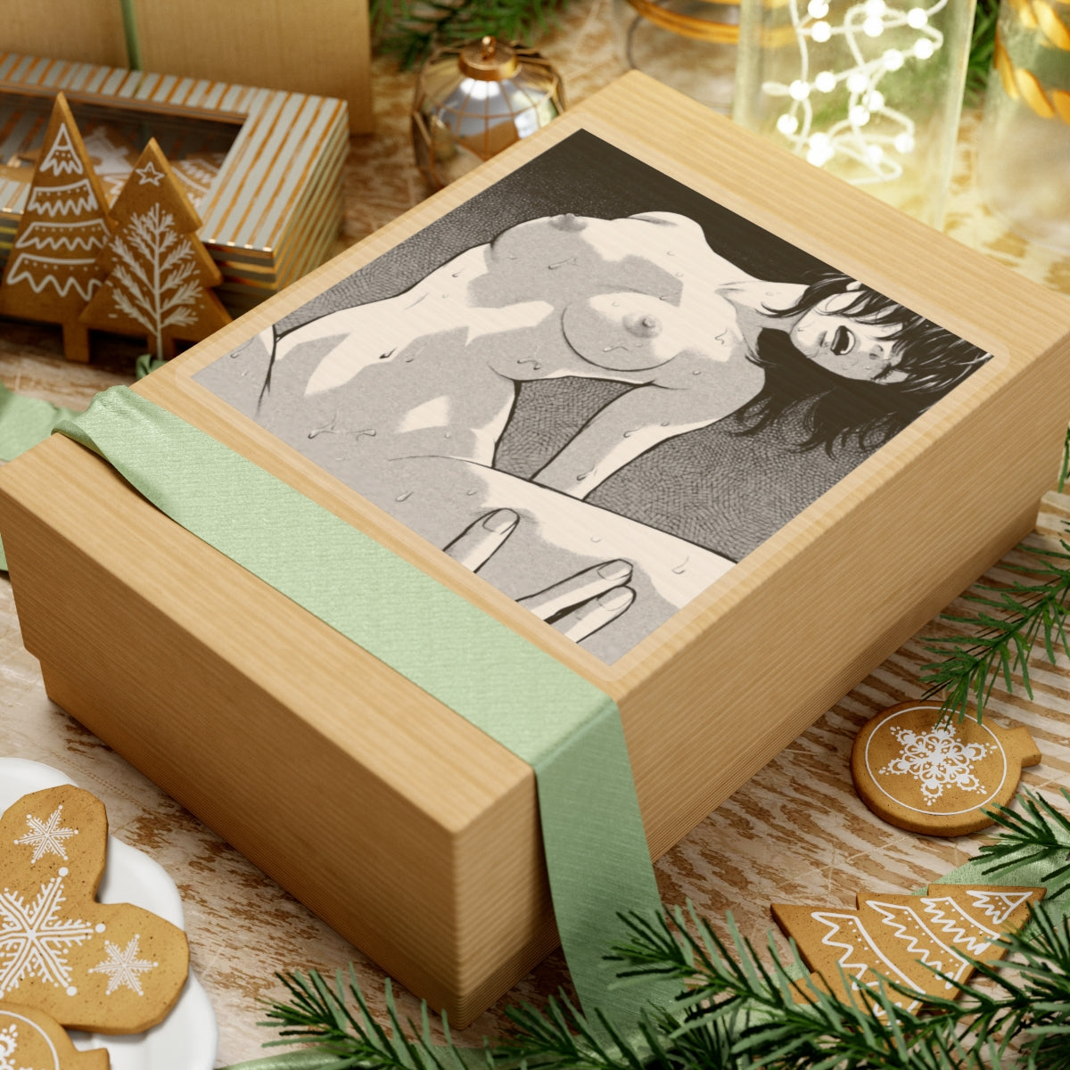 Aesthetic Ecchi Sticker | Orgasm | Black And White