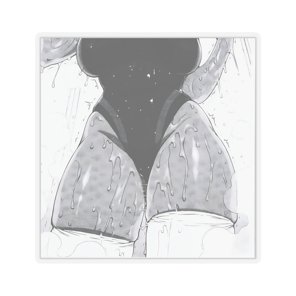 Sweaty Thighs Sticker | Aesthetic Ecchi | Black And White