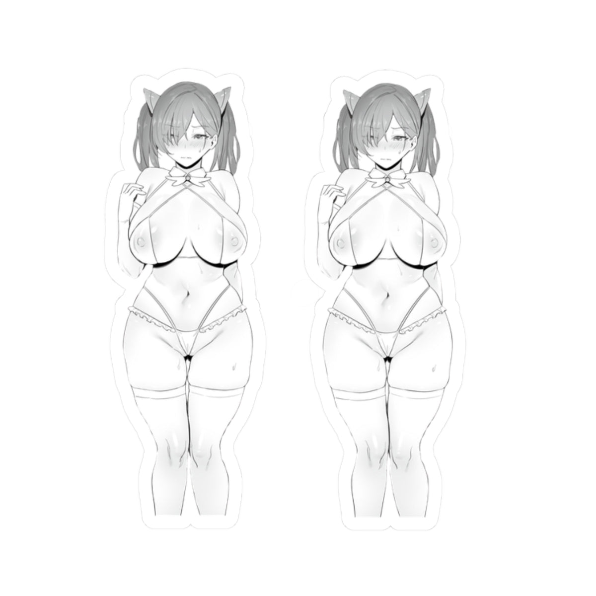 2 for 1 | Hentai Stickers | Monochrom | Black and White