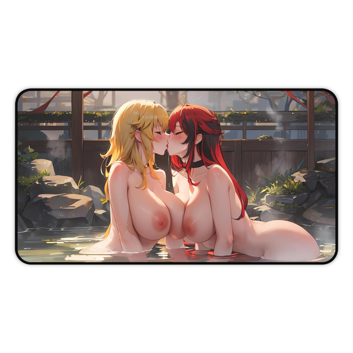 Sexy Anime Mouse Pad | Busty Girls Kissing | Hot Anime Girls | Yuri | Ginger | Lesbian | Ecchi | Waifu | Ahegao | Sexy Playmat | Erotic