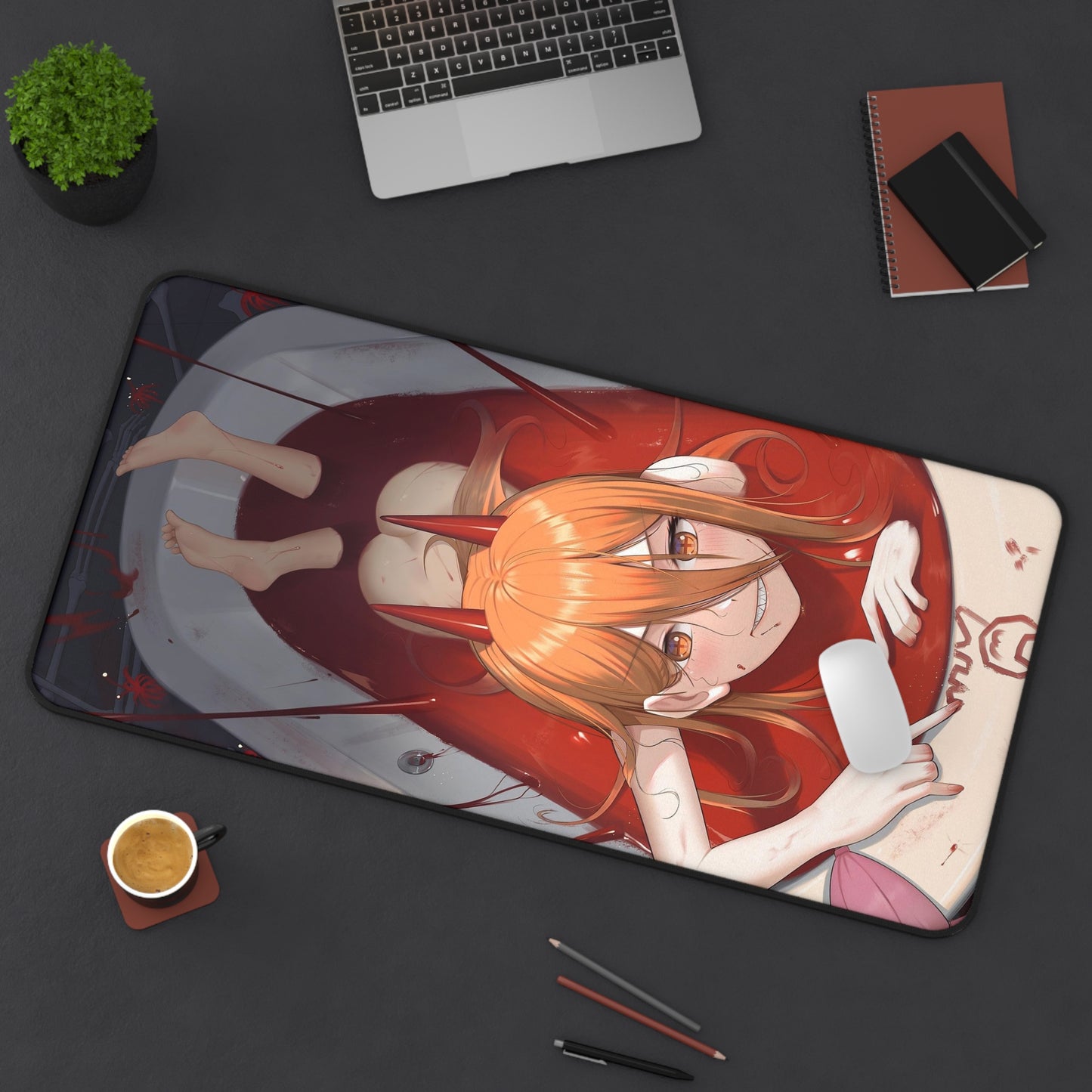 Chainsaw Man Power Mousepad | Power Mousepad | Chainsaw Man XXL Gaming Mousepad | Power Bathing In Blood | Chainsaw Man Merchandise | Gore | Bathtub