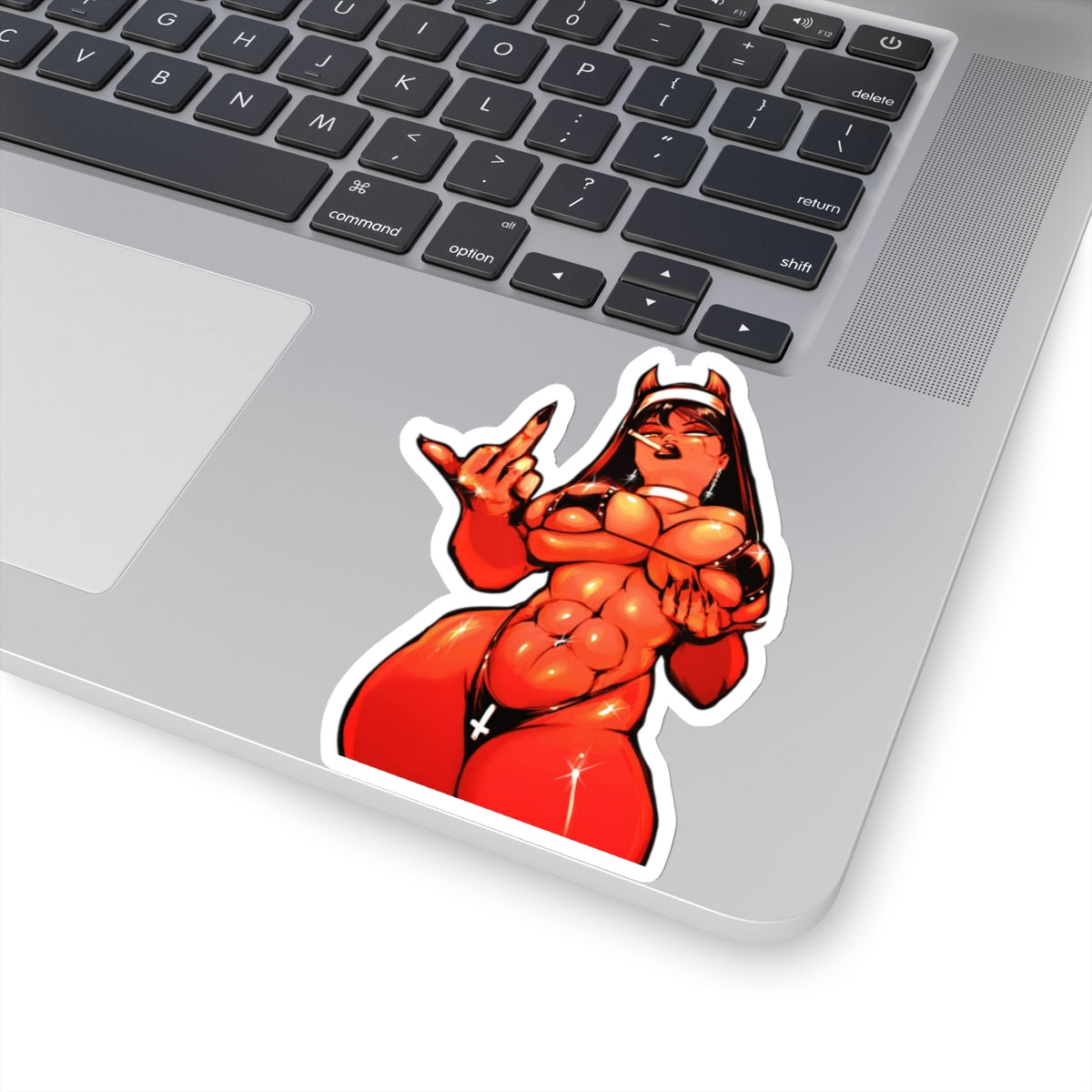 Sexy Waifu Sticker | Succubus Nun | Muscles | Sexy Anime Sticker | Lewd Anime Sticker | Otaku | Waifu | Big Tits