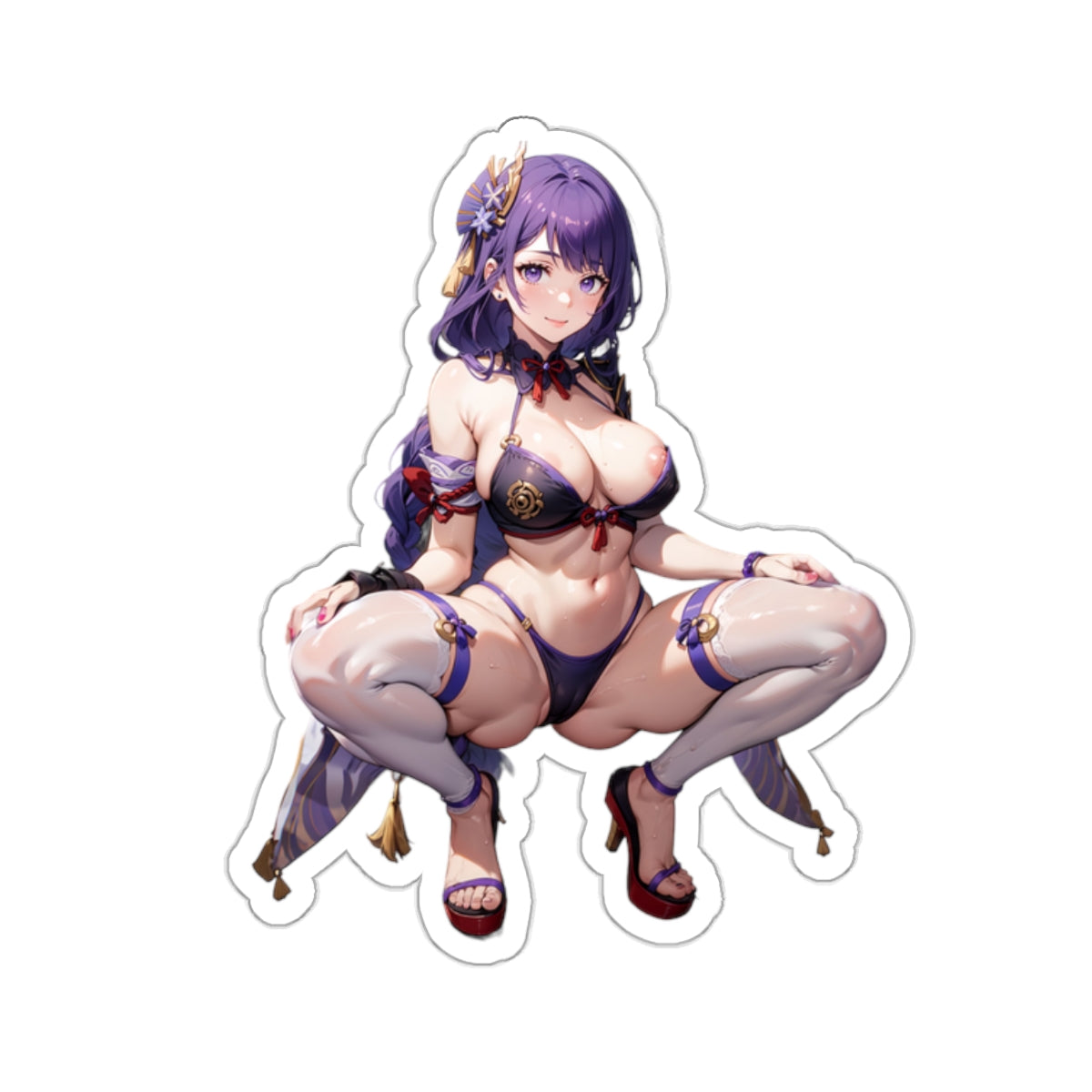 Sexy Anime Sticker | Raiden Shogun | Lewd Anime Sticker | Lewd Sticker | Sexy Waifu Sticker | Heels | SAMSARA_AI