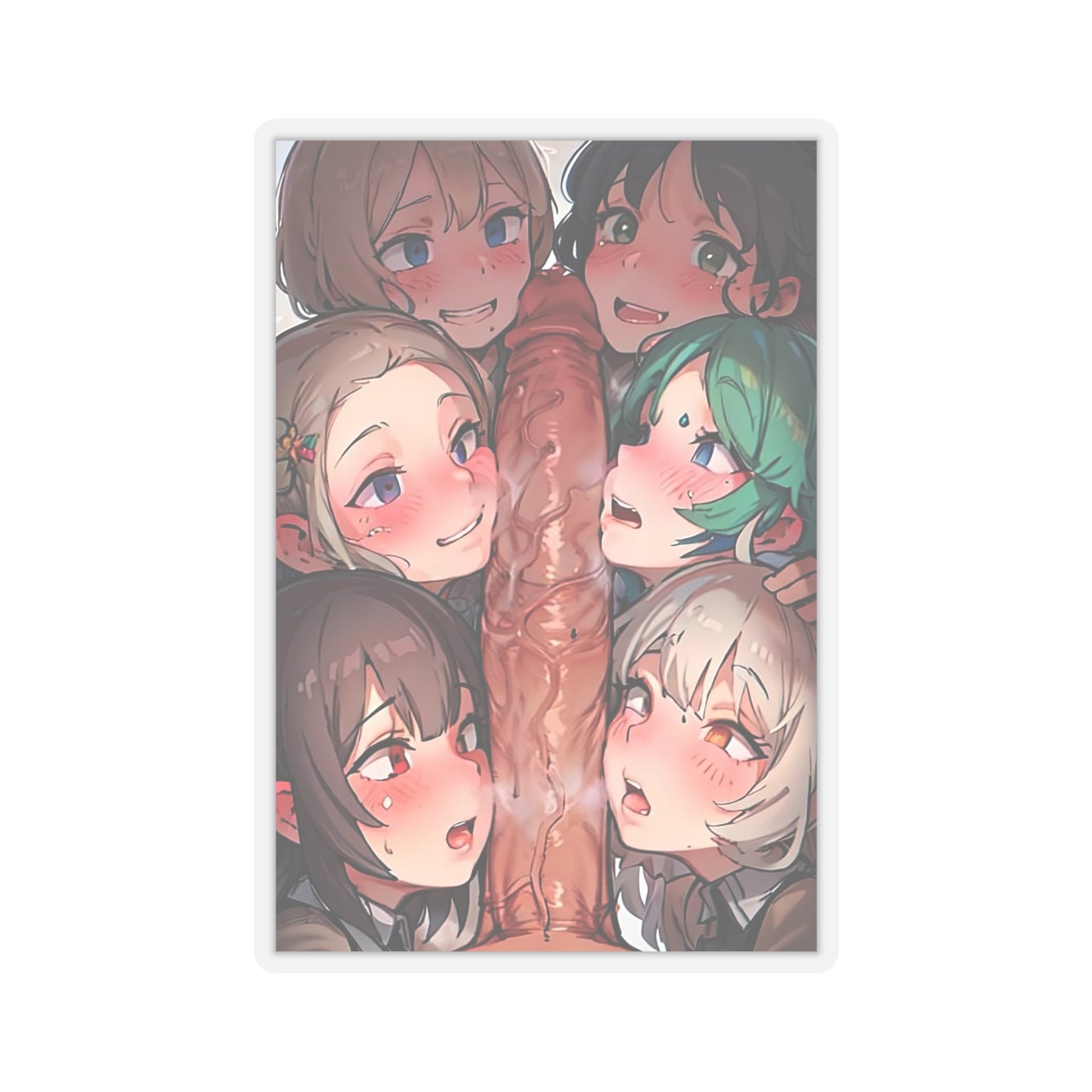 Ahegao Sticker | Huge Cock | Huge Dick Sticker | Uncensored Anime | Lewd | Ecchi