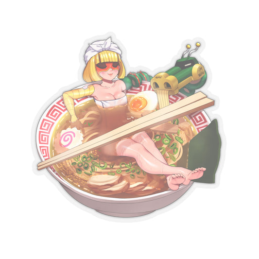 Sexy Min Min Sticker | Ramen Bowl | Funny Anime Sticker | Kiss-Cut Sticker | Arms | Noodles | Sexy Anime Sticker | Lewd Anime Sticker | Otaku | Waifu | Ramen | Food | Bath | Funny