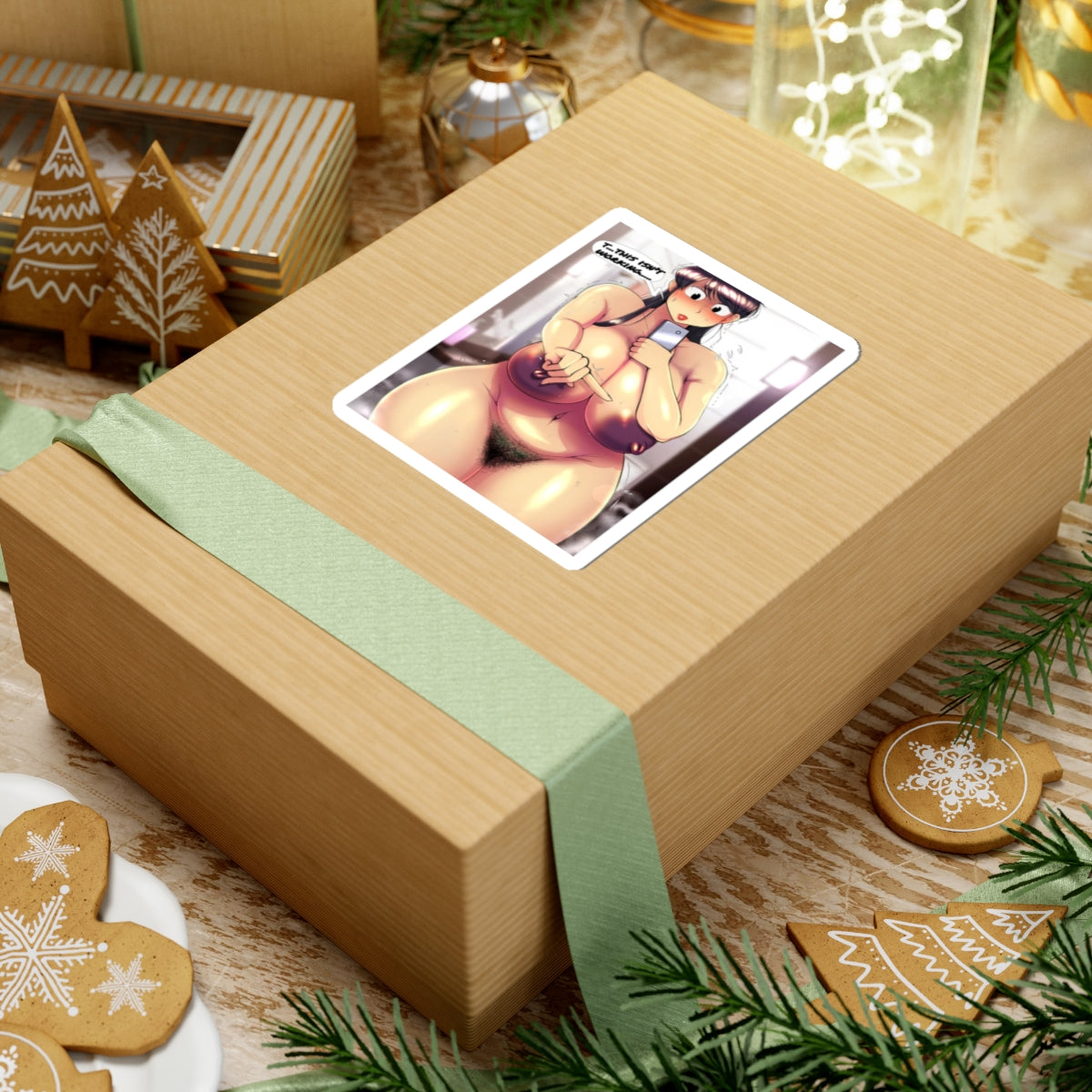 One Finger Selfie Challenge Sticker | Hentai NSFW Sticker | Big Tits | Dark Nipple | Oppai