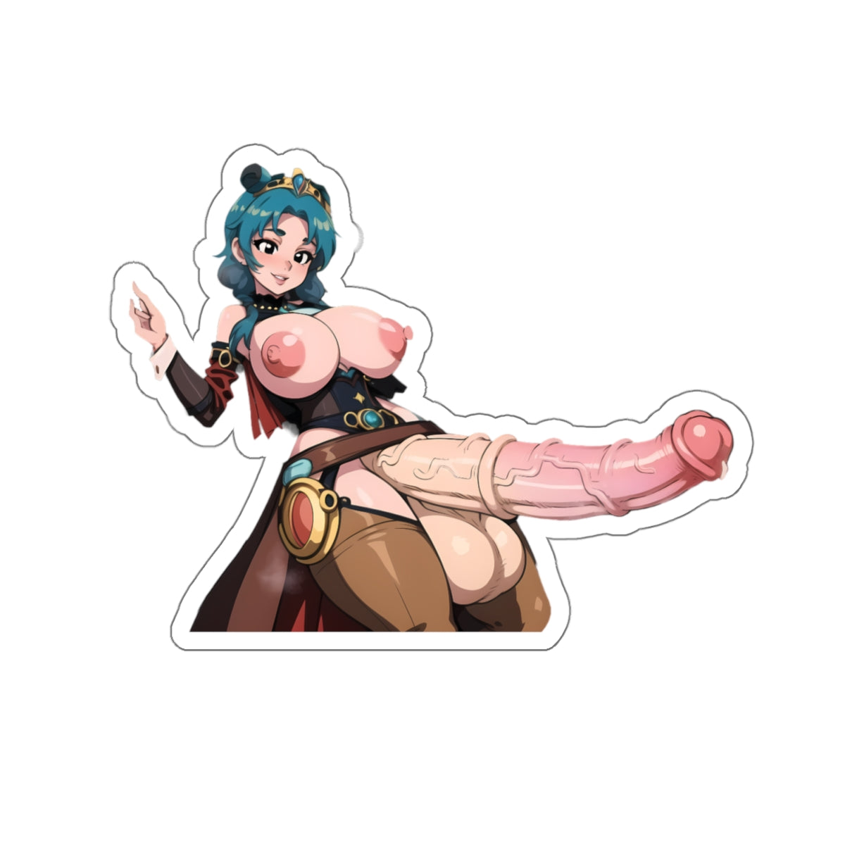 Lewd Anime Sticker | Futanari | Futa ELf | Hermaphroditism | Lewd Sticker | Sexy Waifu Sticker | Huge Cock | Large Dick