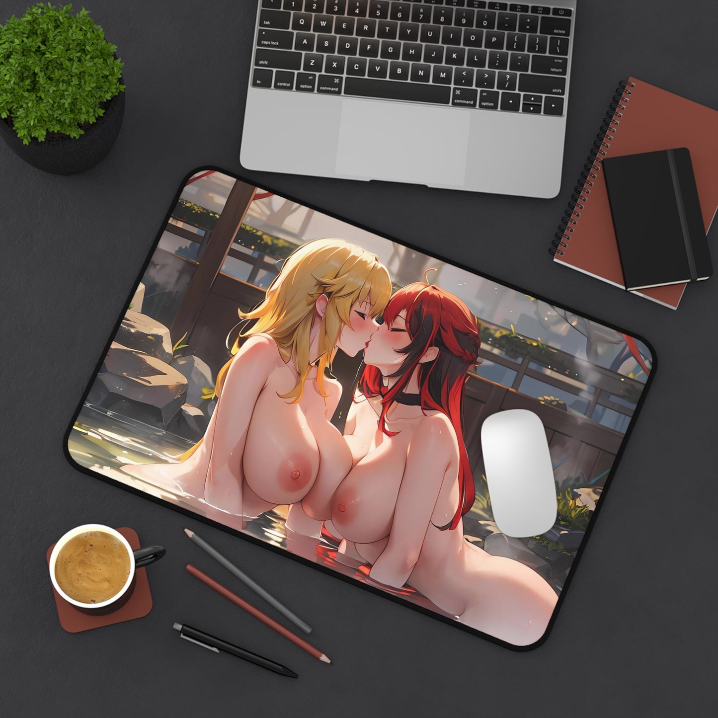 Sexy Anime Mouse Pad | Busty Girls Kissing | Hot Anime Girls | Yuri | Ginger | Lesbian | Ecchi | Waifu | Ahegao | Sexy Playmat | Erotic