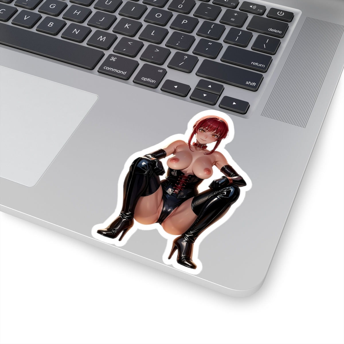 Lewd Anime Girl Sticker | Naked Makima | Uncensored Anime | Lewd | Rule 34 | Otaku | Waifu | Leather | Hentai Sticker | Squat | Dominatrix | BDSM