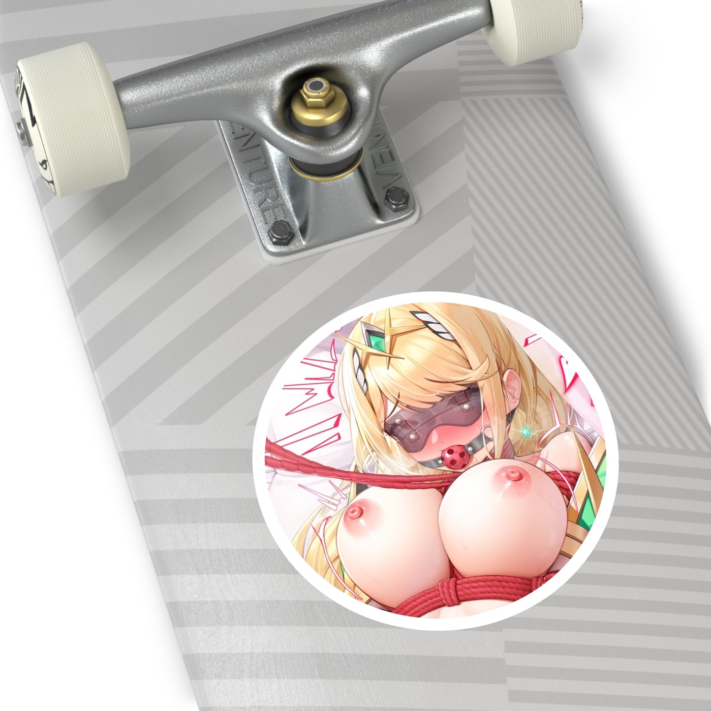 Rough Sex Round Sticker | Sexy Anime Sticker | Waifu | Lewd Anime Sticker | Hentai Sticker | Blindfold | Leash | BDSM | Ball Gag