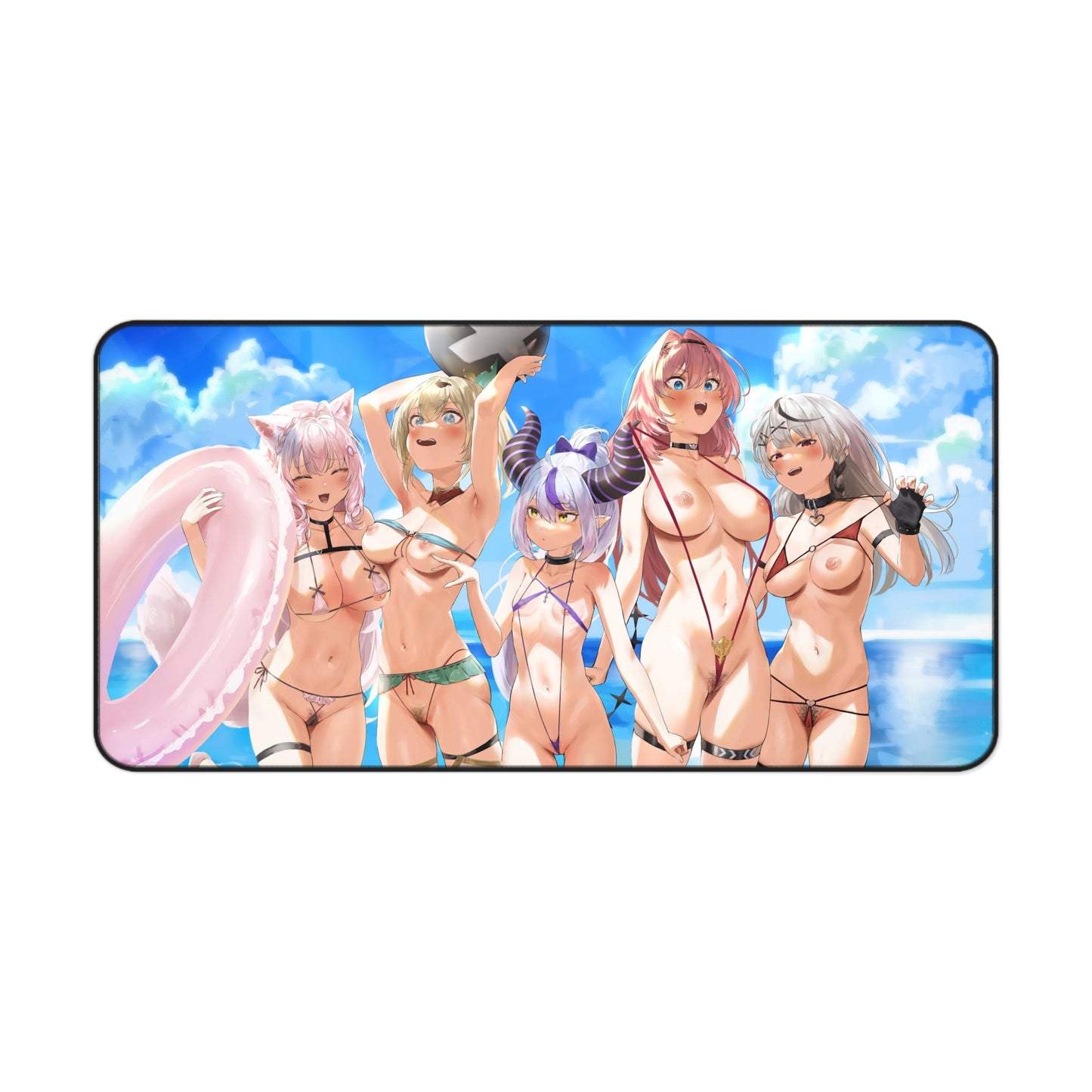 Sexy Anime Mouse Pad | Hot Girls  | XXL | Microbikini | Lewd | Naughty Anime Girls at the Beach | Pubic Hair