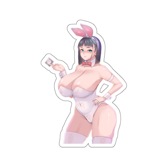 Lewd Anime Girl Sticker | Hentai Sticker | Lewd | Rule 34 | Otaku | Waifu | Leather | Bunny Costume | Condom | Big Tits