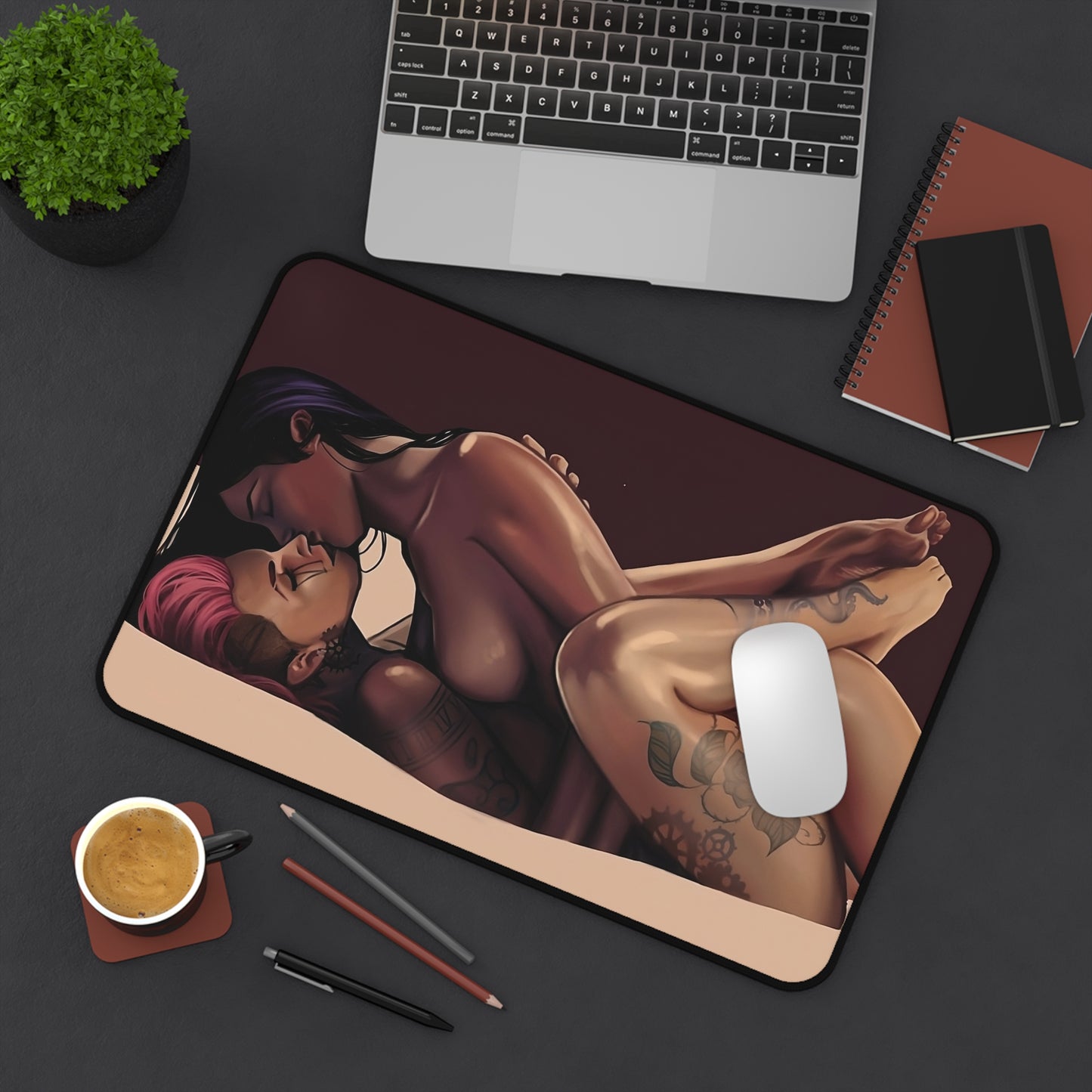 Vi and Caitlyn Mouse Pad | Lewd Arcane Mouse Pad | LOL | Lesbian | Yuri | Girls Kissing | Ecchi | Waifu | Ahegao | Sexy Playmat | Erotic