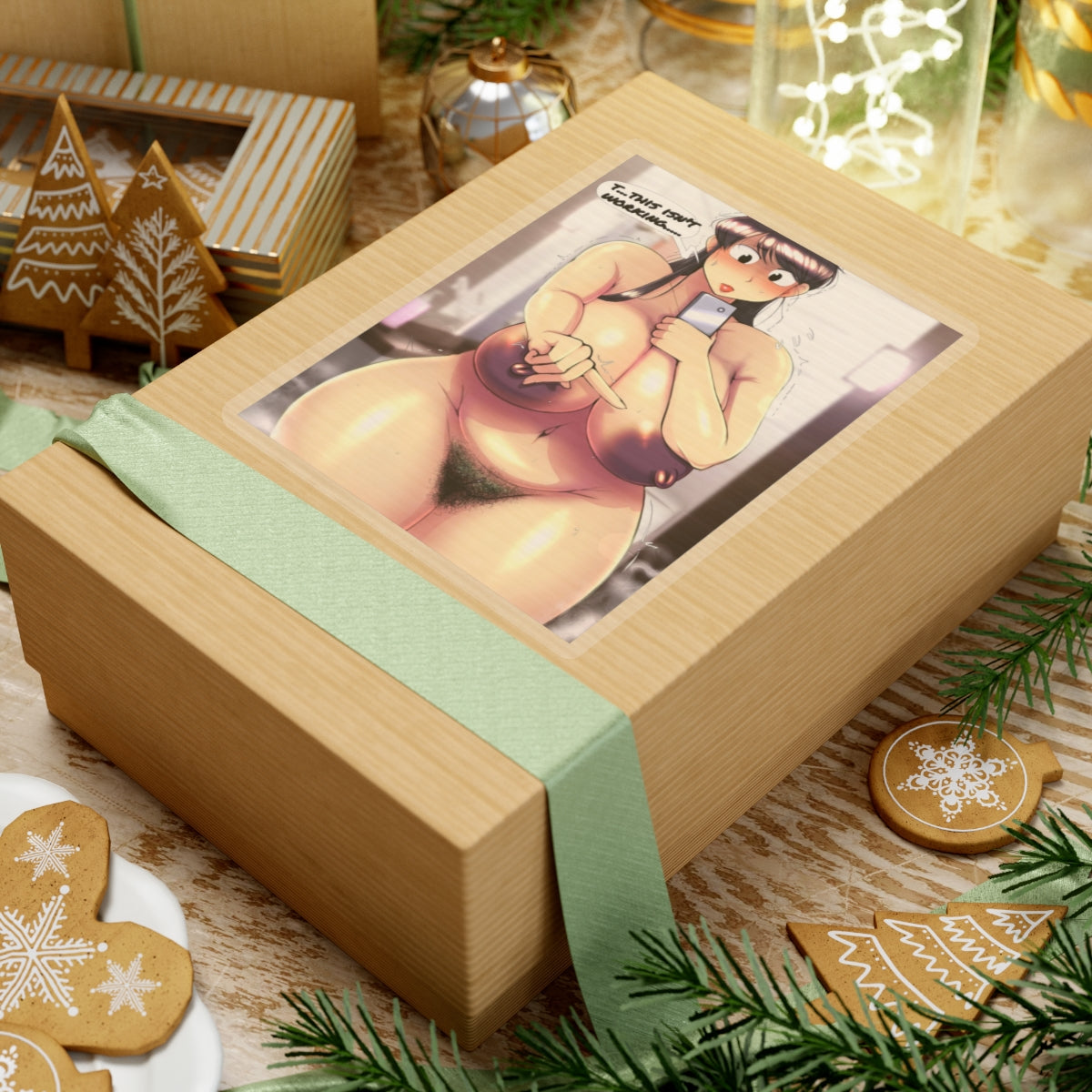 One Finger Selfie Challenge Sticker | Hentai NSFW Sticker | Big Tits | Dark Nipple | Oppai