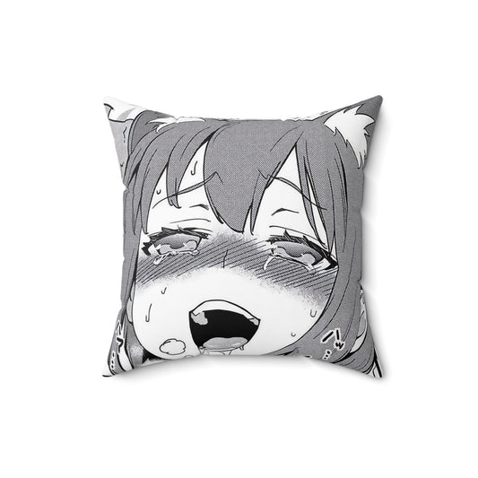 Ahegao Face Pillow | Furry | Ahegao Square Pillow | Funny Anime Pillow | Gift For Otaku | Gift For Waifu | Gift For Anime Lover