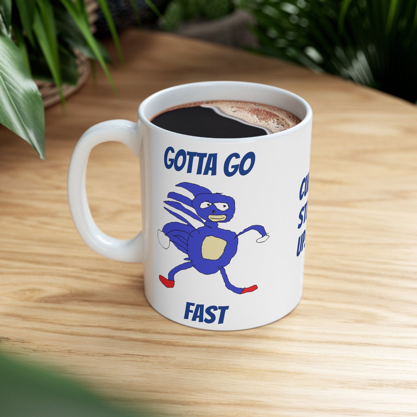 Sanic Hedegehog Mug, Sanic Hedegehog Meme, Meme Humor, Gotta Go Fast, Funny Mug, Cumon Step It Up, Gen Z Humor