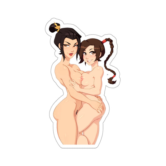 Lewd Azula and Ty Lee Sticker | Tits | Kiss-Cut Sticker | Avatar Sticker | Uncensored Anime | Lesbian | Yuri | Sexy Anime Sticker | Lewd Anime Sticker | Otaku | Waifu | Naked Anime Girls