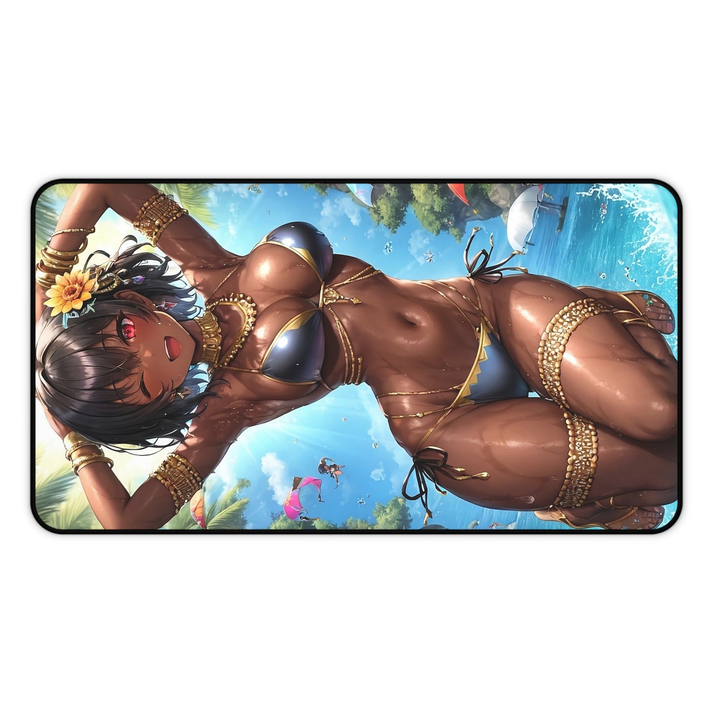 Sexy Mouse Pad | Beautiful Ebony | Ecchi Desk Mat | Waifu | Otaku | Ebony | Bikini | Sexy Playmat | Lewd