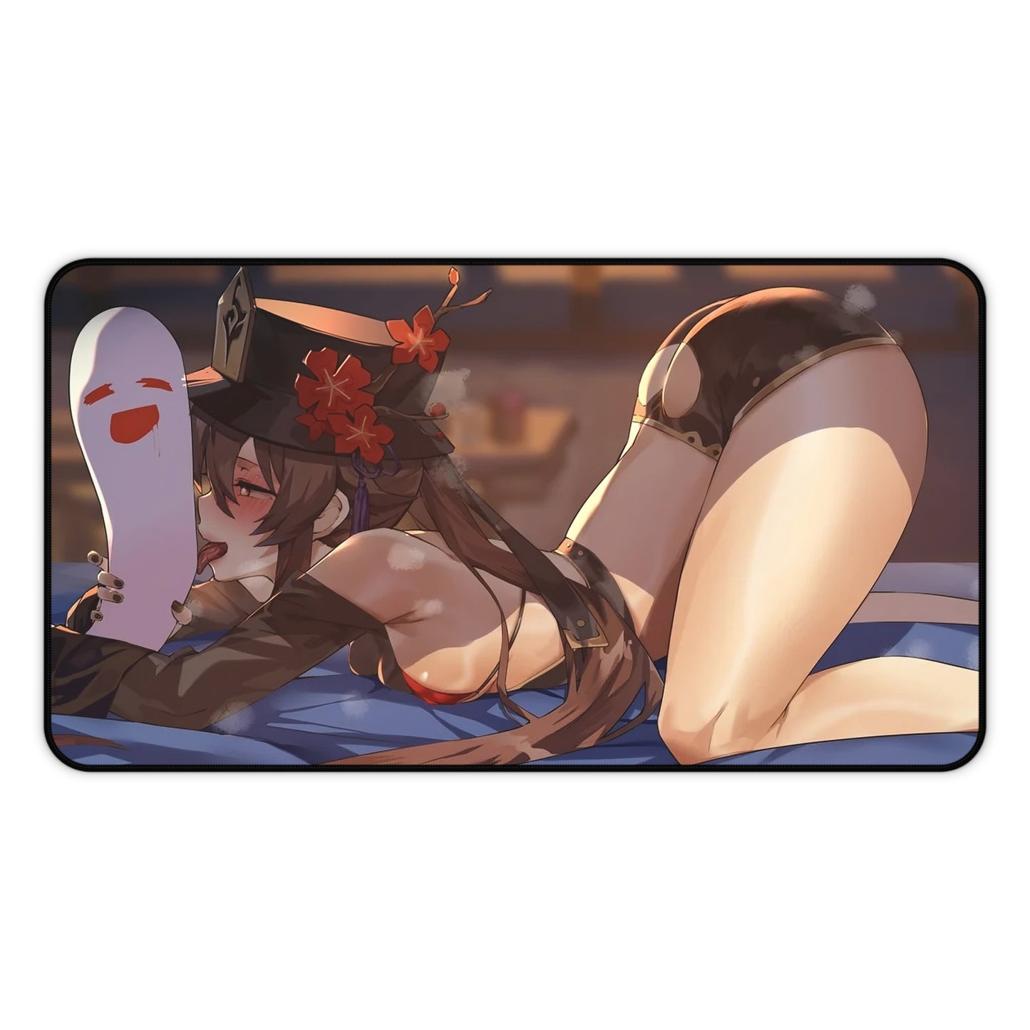 Hu Tao Mouse Pad | Genshin Impact Desk Mat | Sexy Hu Tao | Genshin Impact Merchandise | Hu Tao Licking Ghost