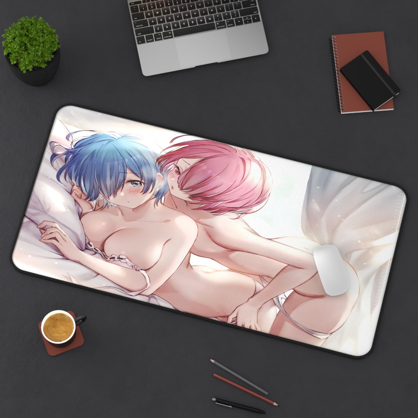 Re: Zero Mouse Pad | Rem and Ram | Rem Ram Mousepad| Re Zero | Ecchi | Waifu | Ahegao | Sexy Playmat | Erotic