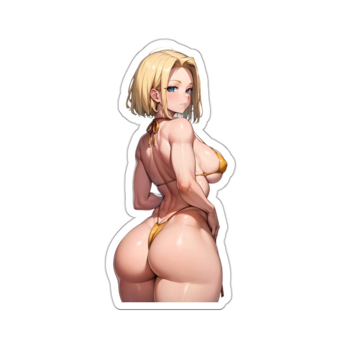 Sexy Waifu Sticker | Android 18 | Muscle Mommy | Sexy Ass | Sexy Anime Sticker | Lewd Anime Sticker | Otaku | Waifu | Waifu Sticker | Bikini